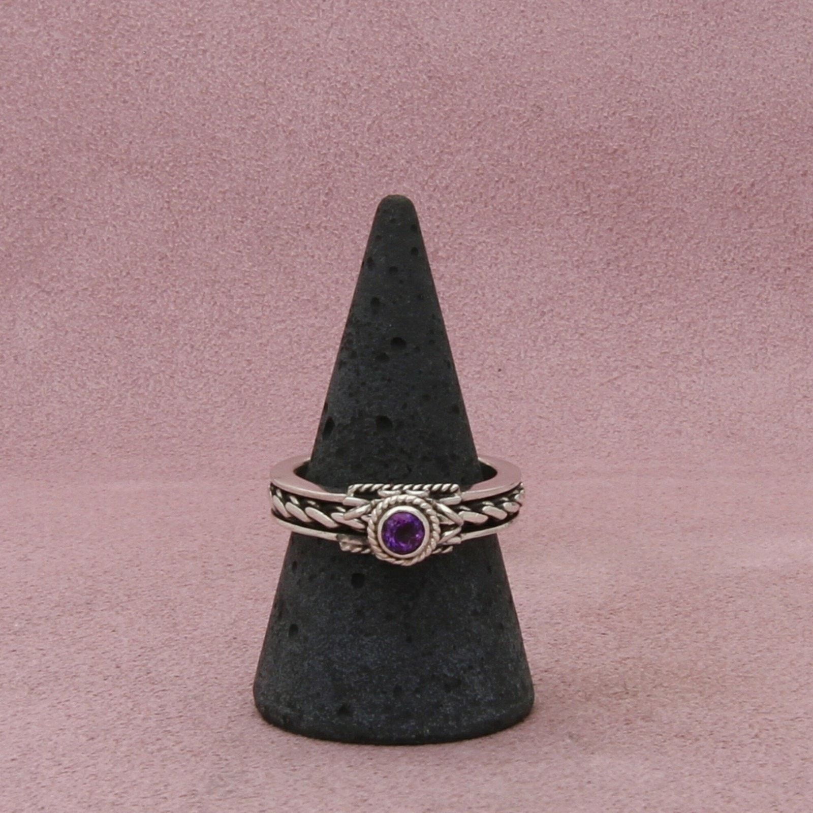 Sterling Silver sterling silver braided amethyst spinner band ring size 8.75 Size ONE SIZE - 1 Thumbnail