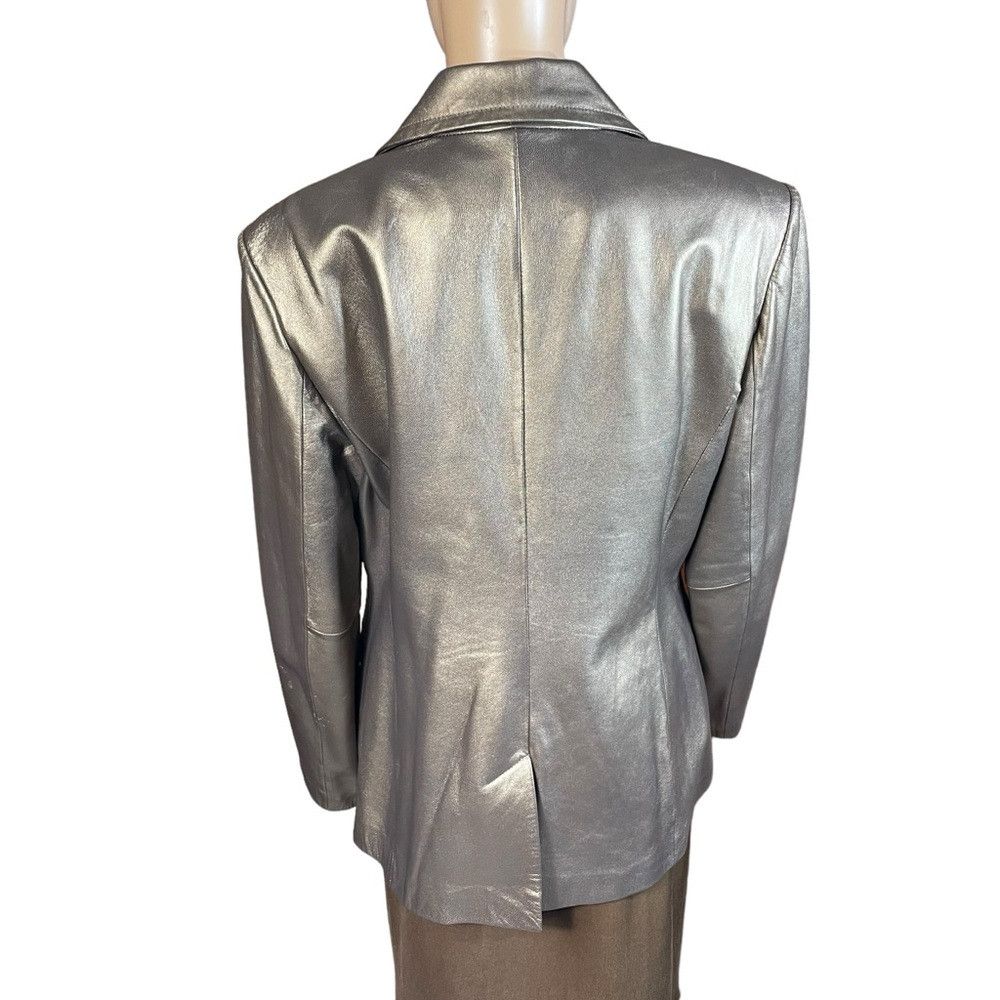 Worthington Worthington Metallic Gold Genuine Lambskin Leather Jacket S Size M / US 6-8 / IT 42-44 - 3 Thumbnail