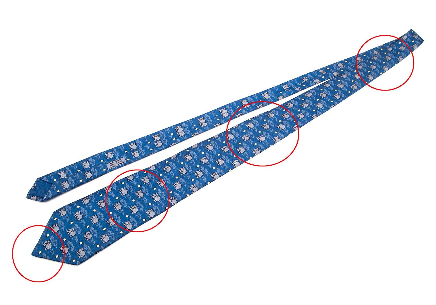 Hermes Silk Safari Print Tie in Blue Size ONE SIZE - 2 Thumbnail