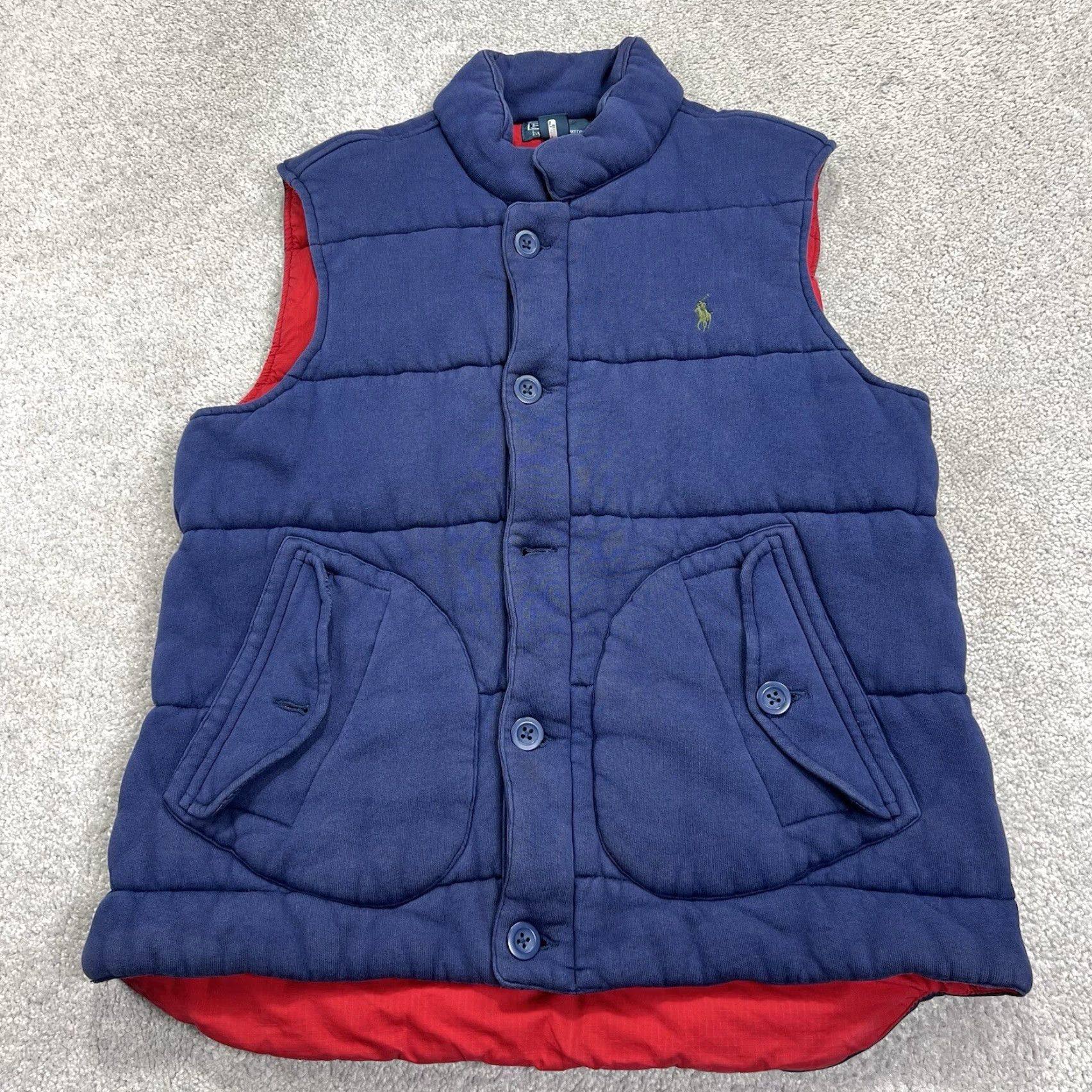 Ralph Lauren VINTAGE Polo Ralph Lauren Insulated Puffer Vest Mens Large Full Zip Navy Blue Flaw Button Size US L / EU 52-54 / 3 - 2 Thumbnail