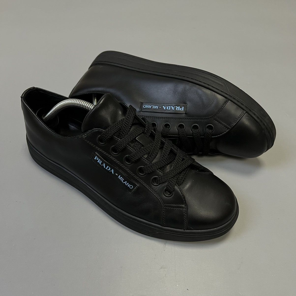Prada Prada Sneakers Leather Shoes Black Luxury UK 8 men's Size US 9 / EU 42 - 7 Thumbnail