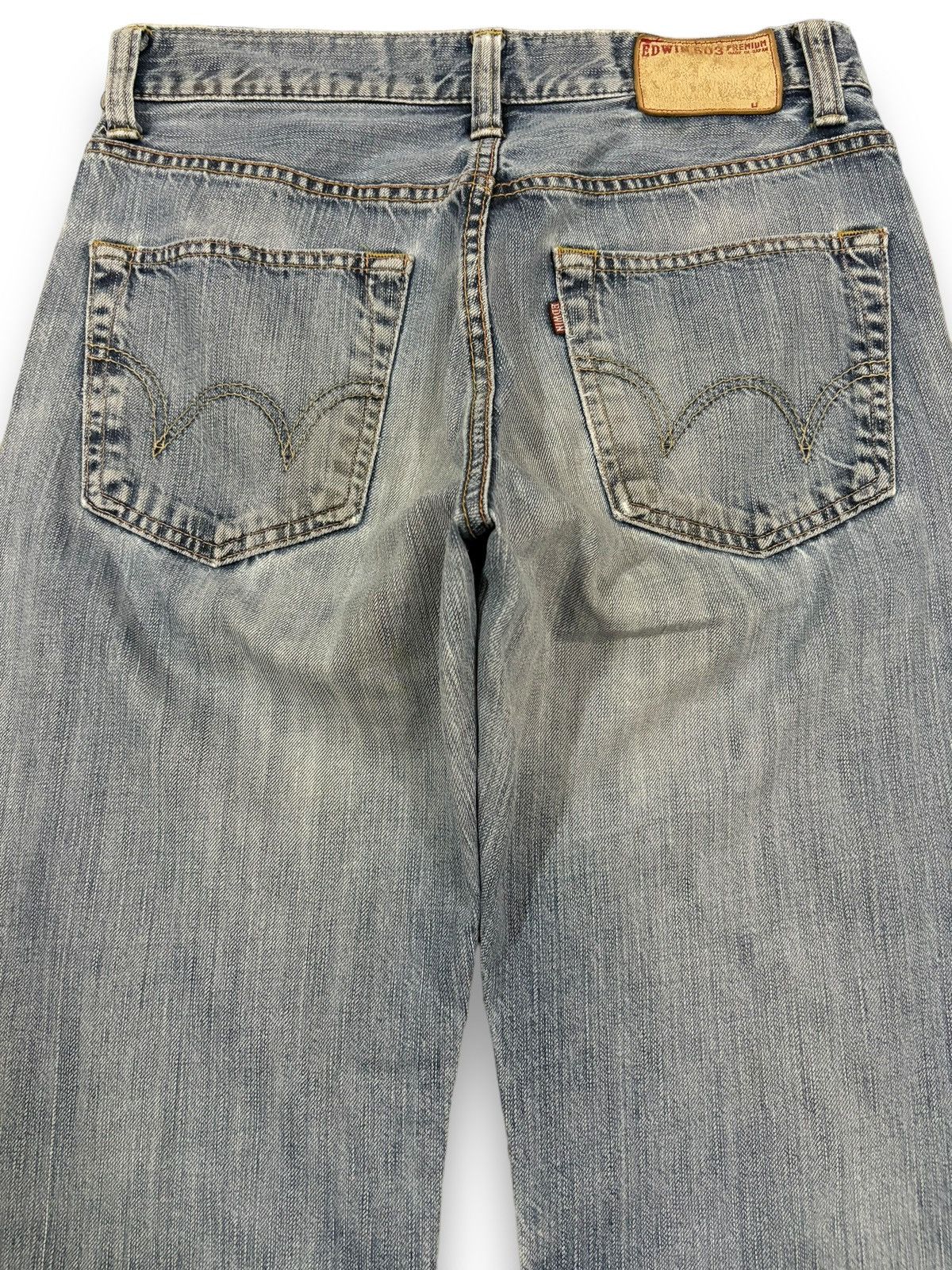 Edwin Vintage Edwin 503 Premium Blue Wash Distressed Grunge Jeans Size US 30 / EU 46 - 11 Thumbnail