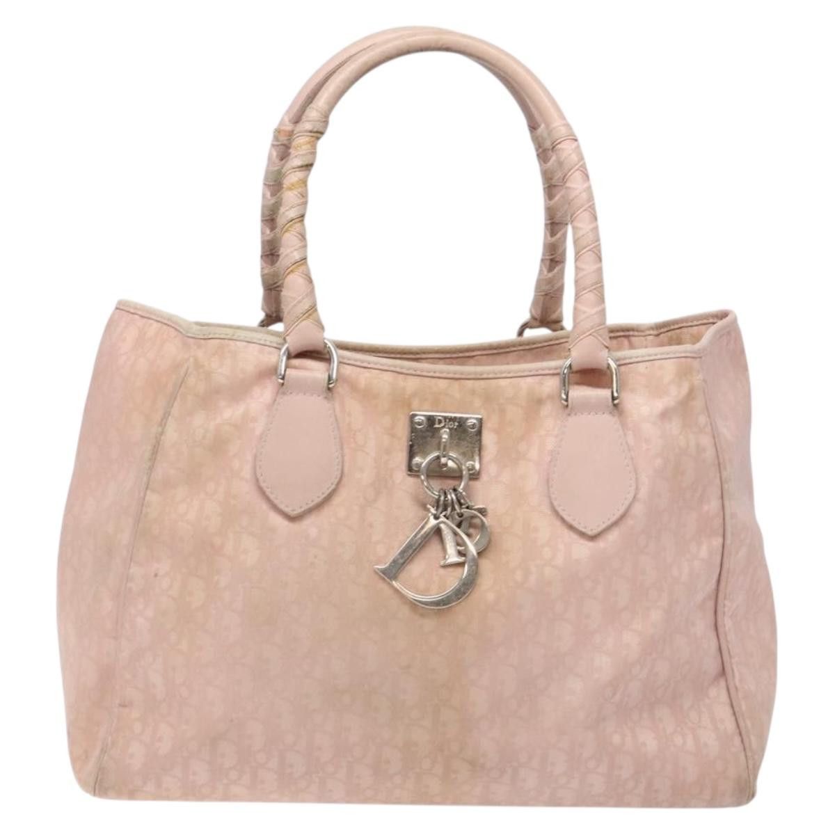Dior DIOR Trotter Canvas Tote Bag Pink Silver Size ONE SIZE - 2 Thumbnail