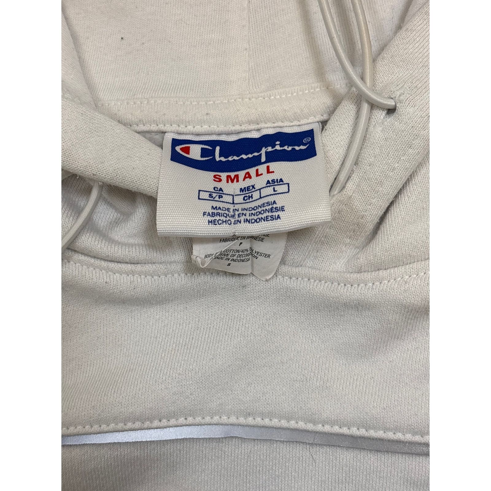 Champion Champion Reflective Cropped drawstring hoodie white Small Size S / US 4 / IT 40 - 4 Thumbnail