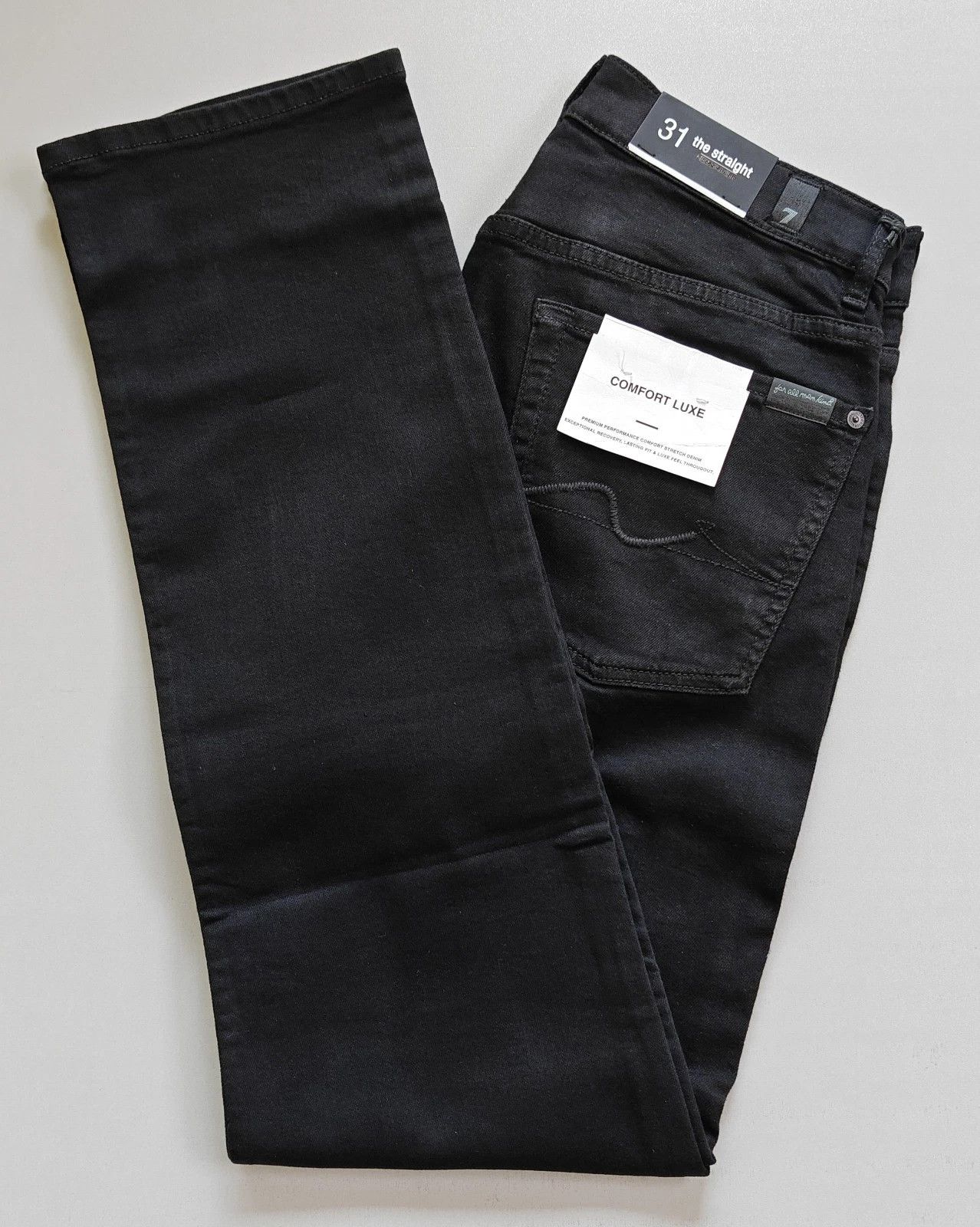7 For All Mankind 7 For All ManKind THE STRAIGHT SQUIGGIE BLK Jeans T / 6040 Size US 31 - 13 Thumbnail