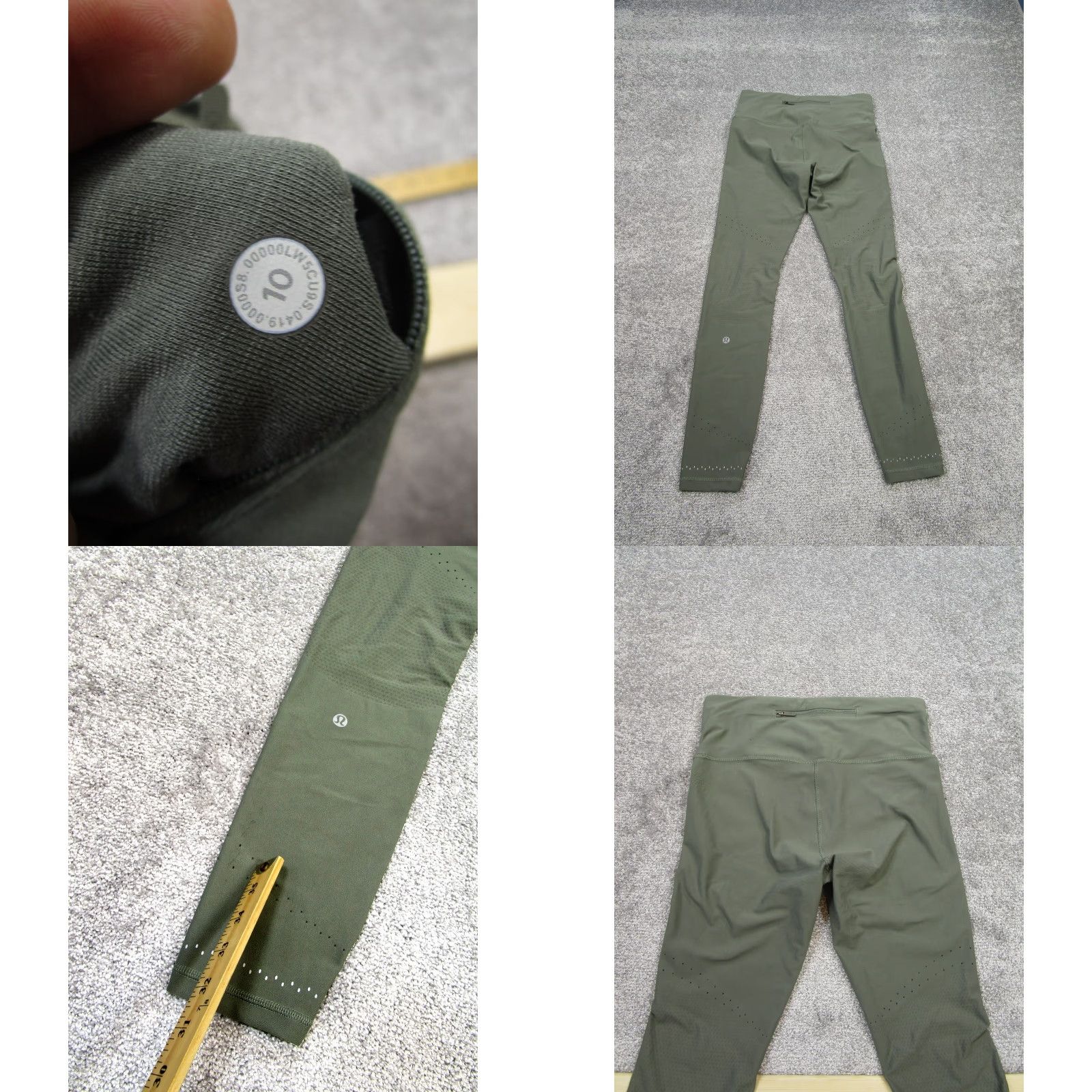 Lululemon VINTAGE Lululemon Leggings Womens 10 Green Running Pilling Size 32" / US 10 / IT 46 - 8 Thumbnail