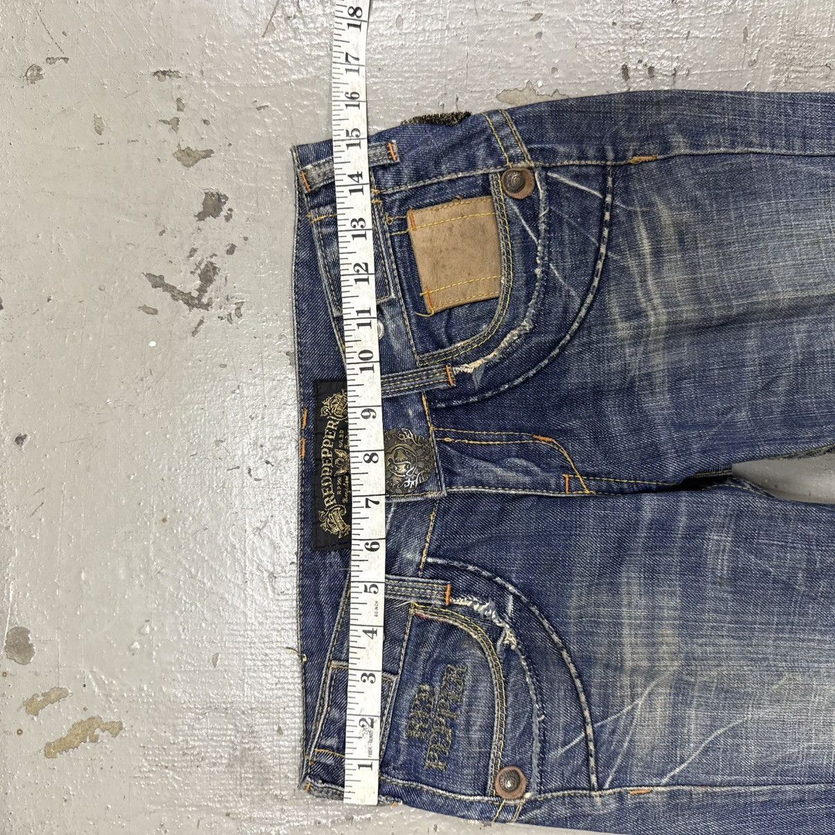If Six Was Nine Embroidered Red Pepper MudWash Flare Jeans Pants Size US 30 / EU 46 - 4 Thumbnail