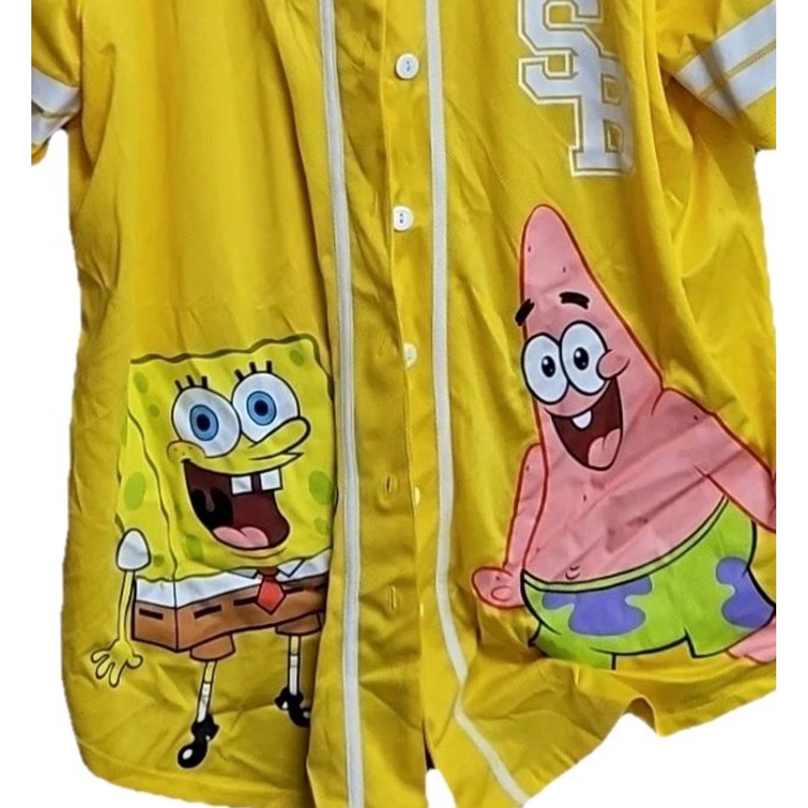Nickelodeon Nickelodeon SpongeBob Baseball Jersey Shirt Mens 2XL Yellow Patrick Button Up Size US XXL / EU 58 / 5 - 3 Thumbnail