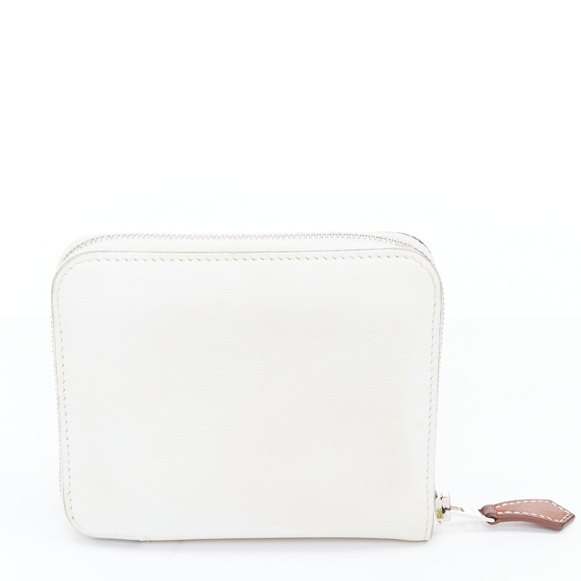 Hermes HERMES Silk'in cream leather red wild print silk lined compact wallet Size ONE SIZE - 1 Thumbnail