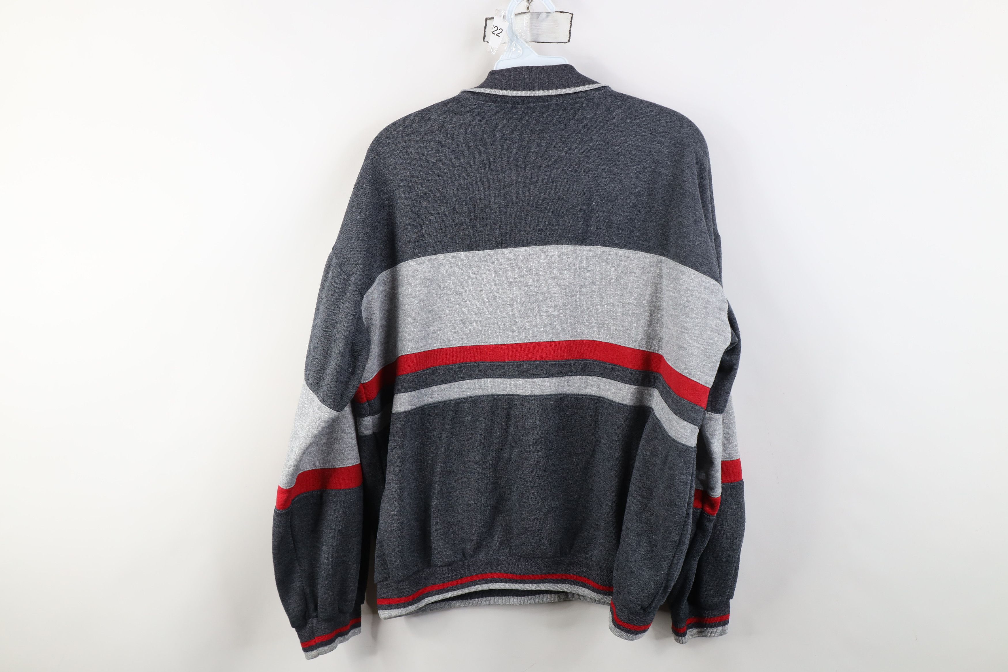 Vintage Vintage 90s Streetwear Block Pullover Collared Sweatshirt Size US L / EU 52-54 / 3 - 12 Thumbnail