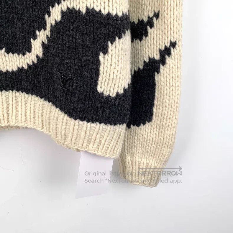 Louis Vuitton Flame color-block flame intarsia wool crewne