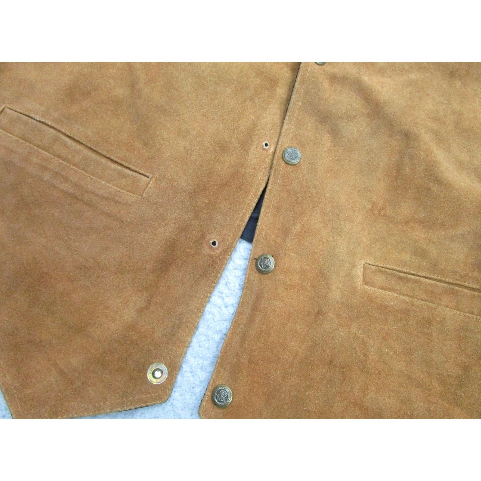 Vintage VINTAGE Paragraff Leather Vest XL Brown Suede Adjustable Western Men's Size US XL / EU 56 / 4 - 3 Thumbnail