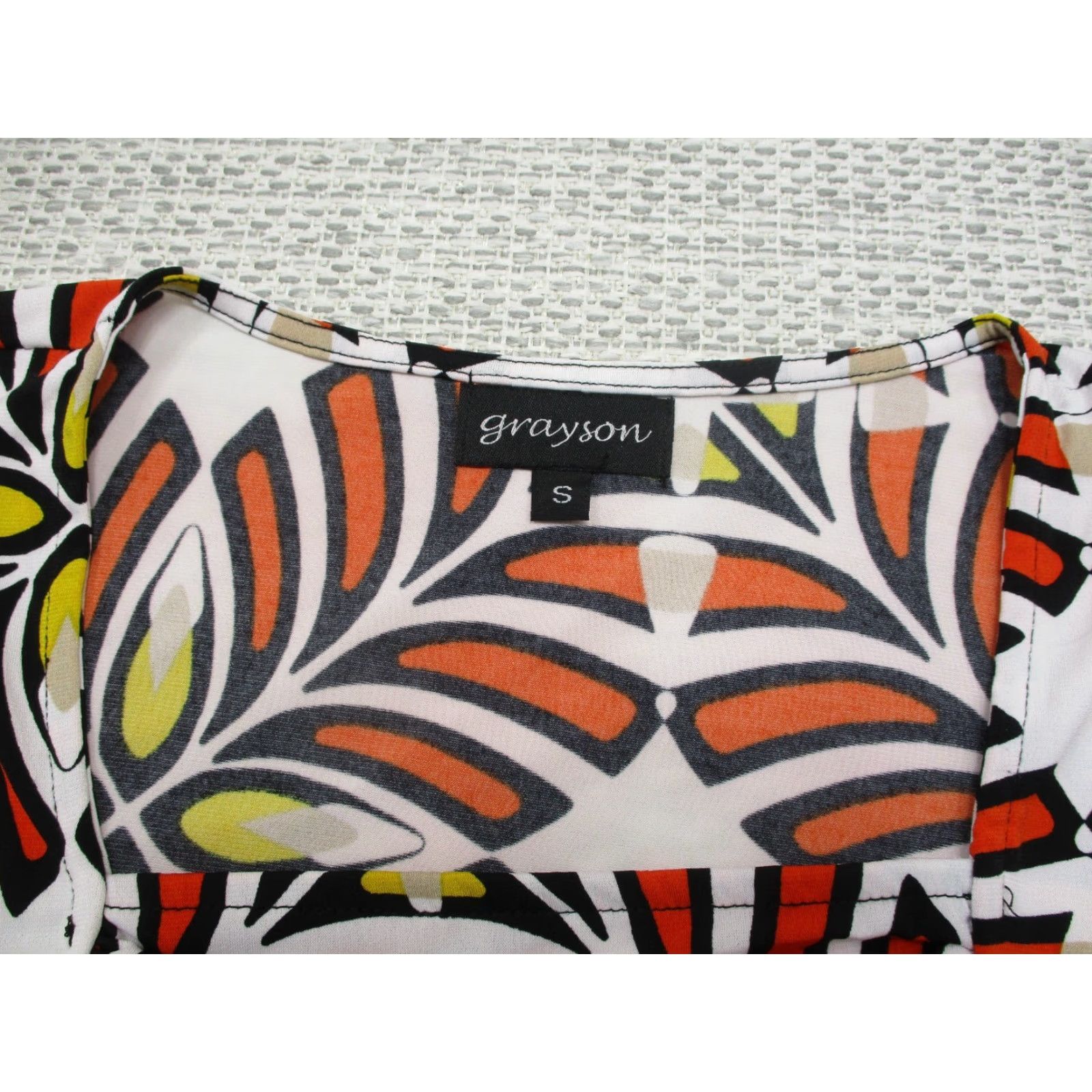 Vintage Grayson Womens Top Sleeveless Orange Black Size Small Stretch Lightweight Knit Tank Size S / US 4 / IT 40 - 3 Thumbnail