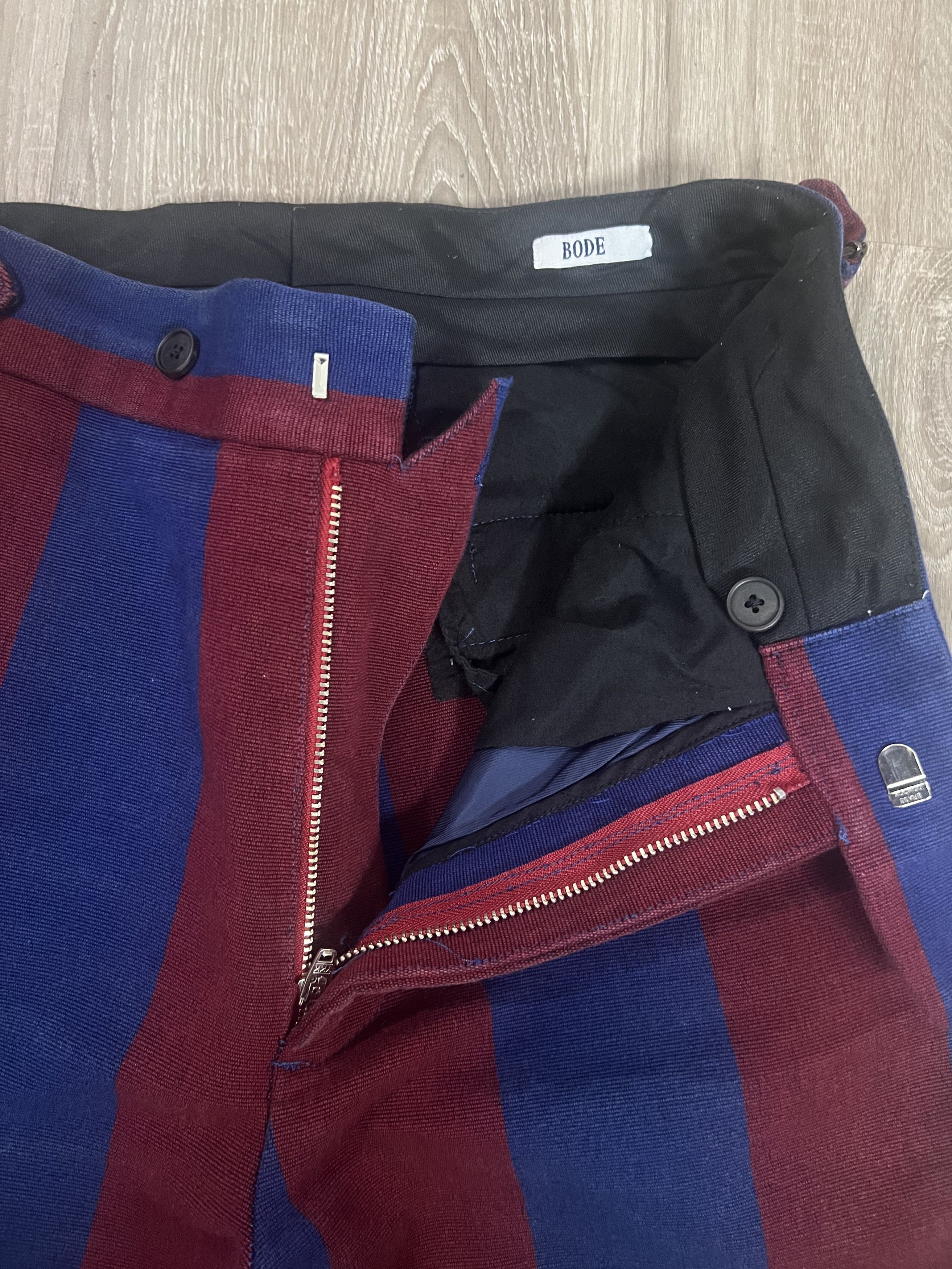 Bode Bode Striped Wool Tailored Pants - Red/Blue 28 / R Size 34S - 2 Thumbnail