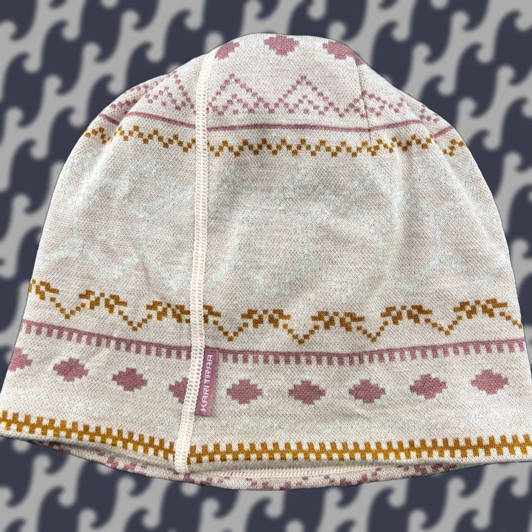 Vintage Kari Traa Womens Beanie Hat One Size Fair Isle Merino Wool Knitted Size ONE SIZE - 1 Thumbnail
