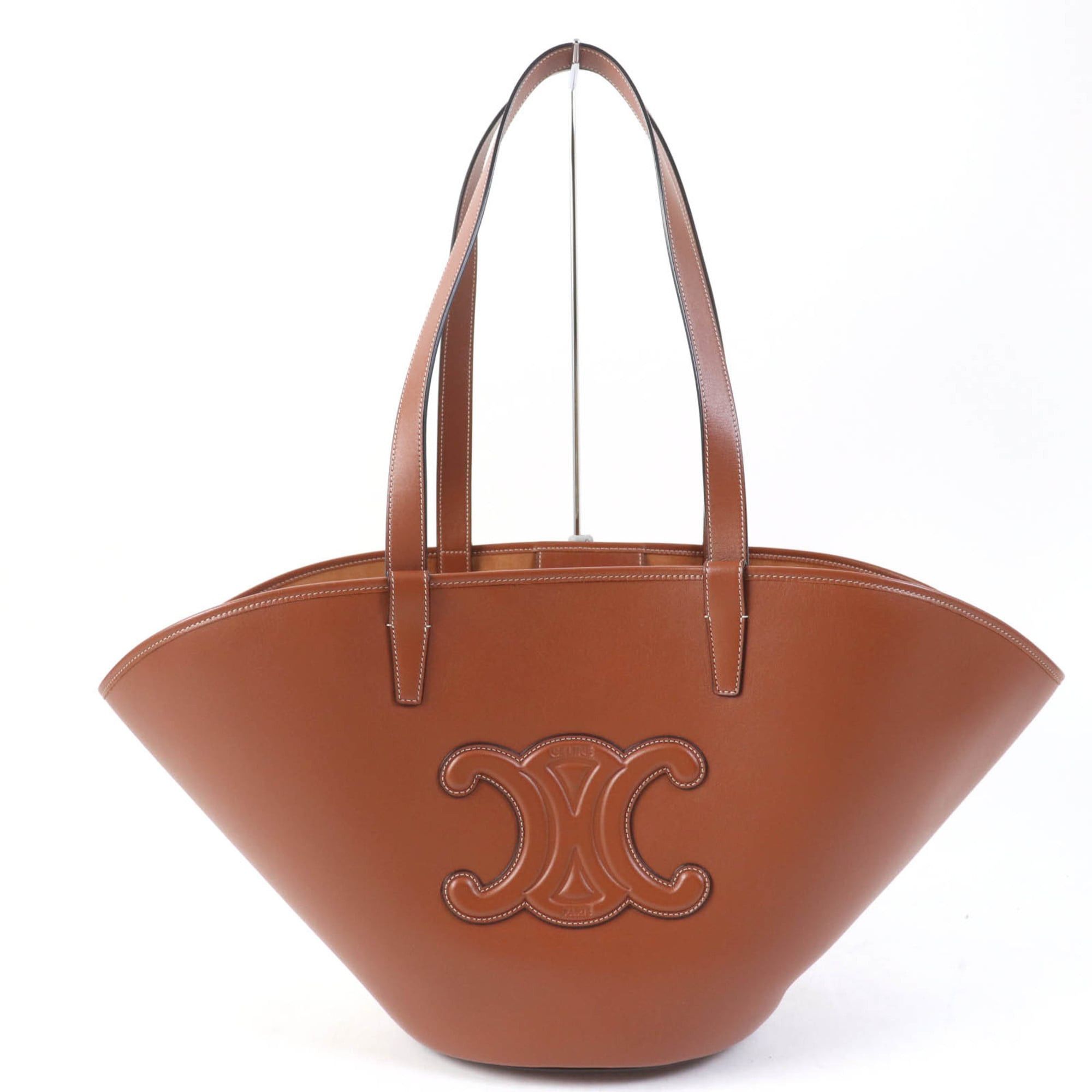 Celine CELINE Cuir Triomphe Coufun Medium Tote Bag in Tan Smooth Calfskin (196953DU3.04LU) with Dust Bag, Made Italy, Women's Size ONE SIZE - 1 Thumbnail