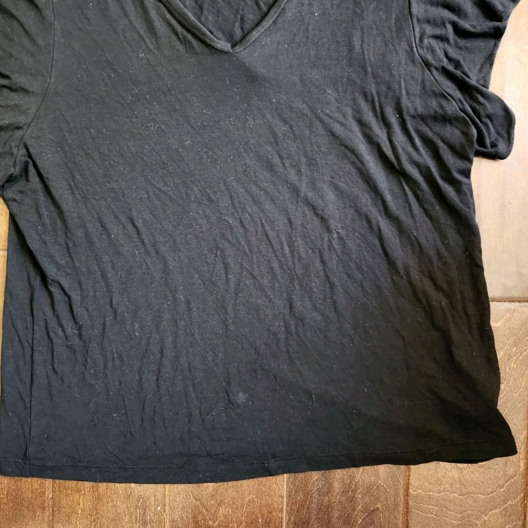 Ralph Lauren Ralph Lauren Women's JUNIOR Black Short Sleeve V-Neck Ruffle Blouse XL - Blouse, Short Sleeve, V-Neck, Black, Juniors, Adult Womens Size XL / US 12-14 / IT 48-50 - 2 Thumbnail