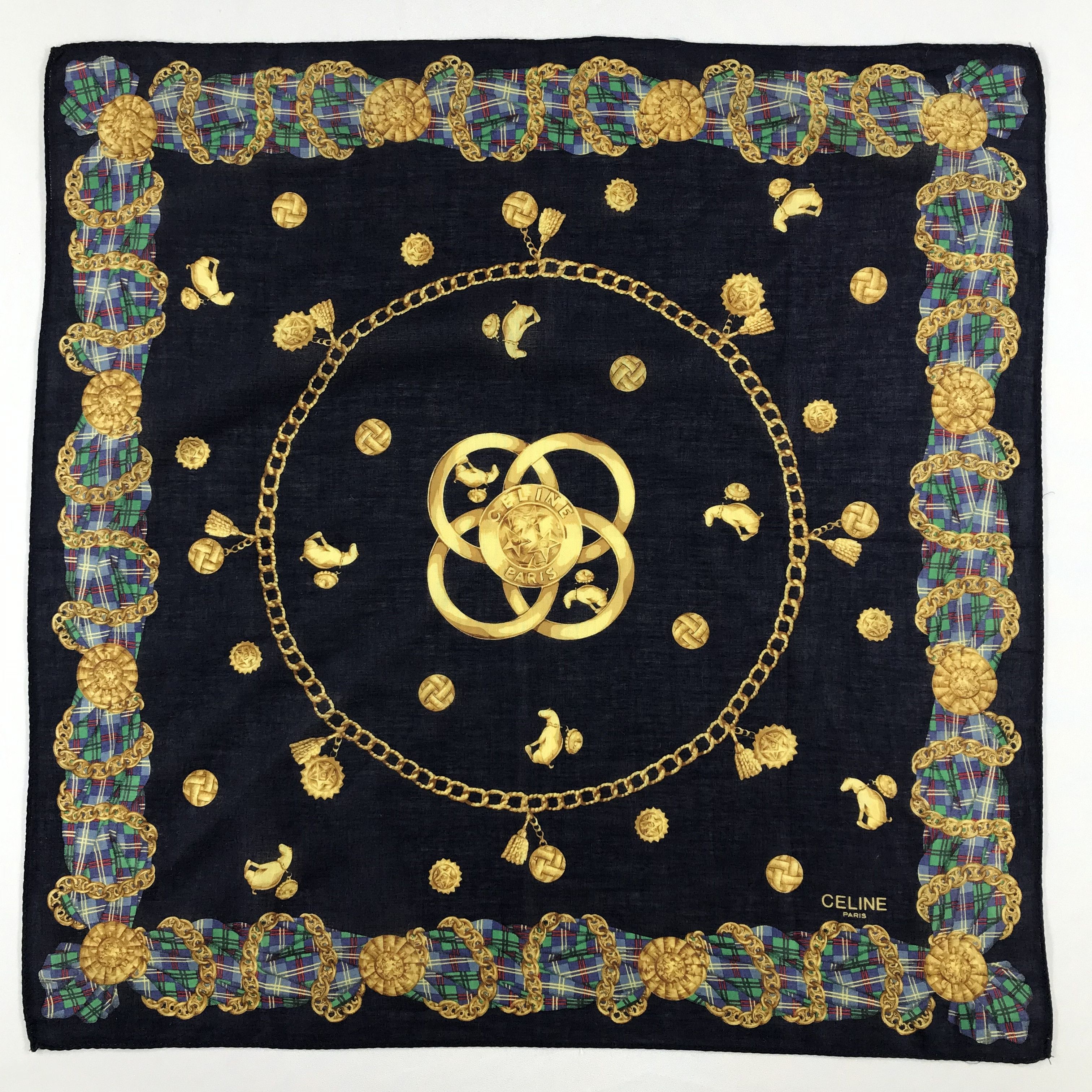 Celine × Vintage Celine Bandana / Handkerchief / Neckerchief - S2465 Size ONE SIZE - 1 Thumbnail