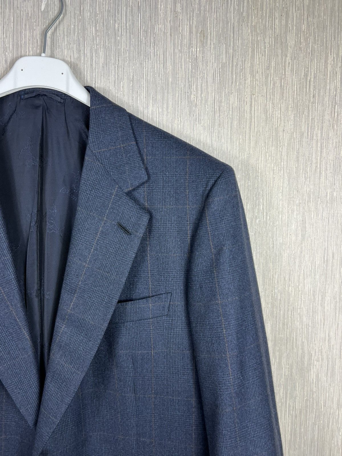 Brioni Brioni per Arabelli wool checked navy blazer jacket luxury Size 54R - 3 Thumbnail