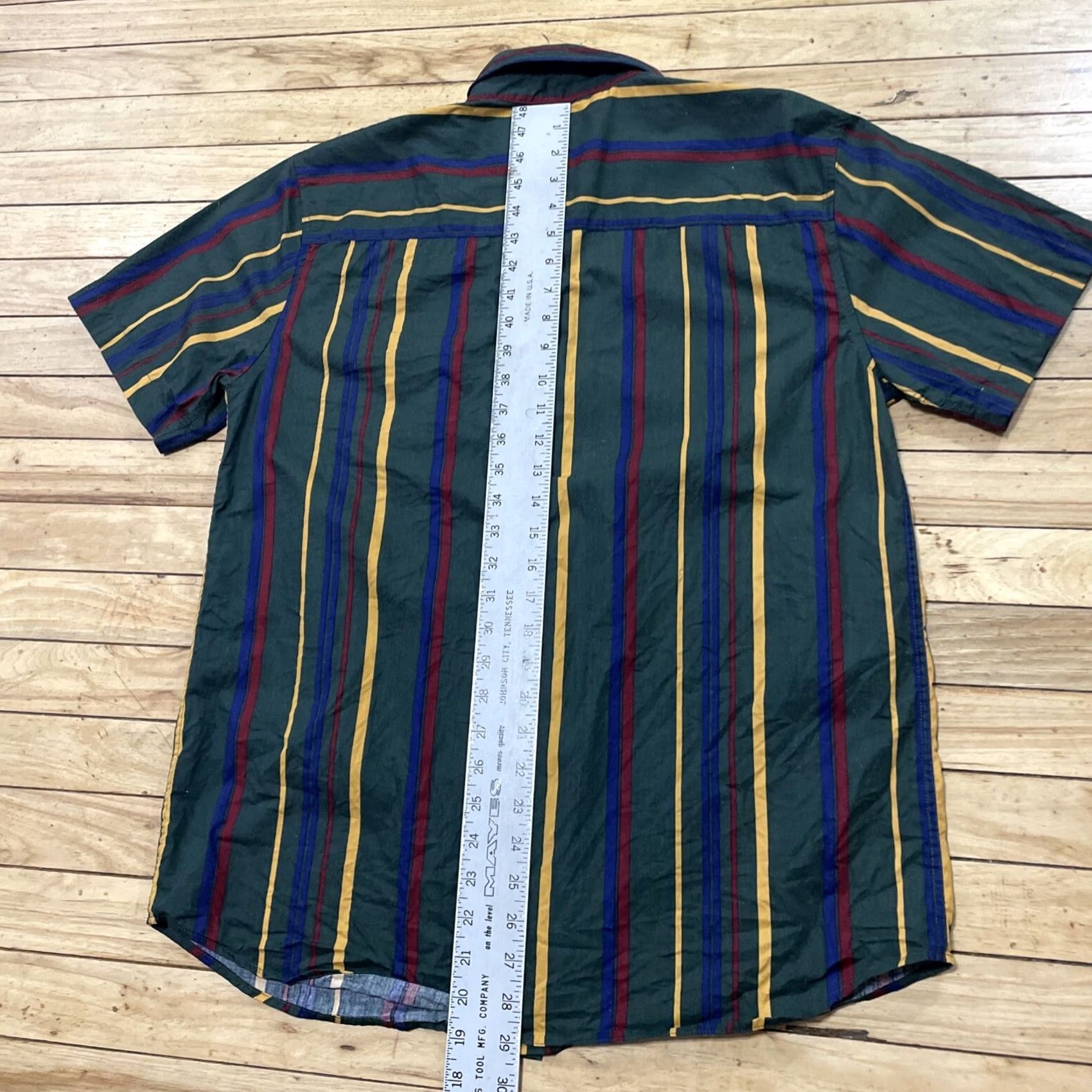 Rsq RSQ Collection Button Shirt Men M Vtg 1990s Vertical Striped Multicolor Green Red Yellow Shirt Button-Up Short Sleeve Casual Size US M / EU 48-50 / 2 - 7 Thumbnail