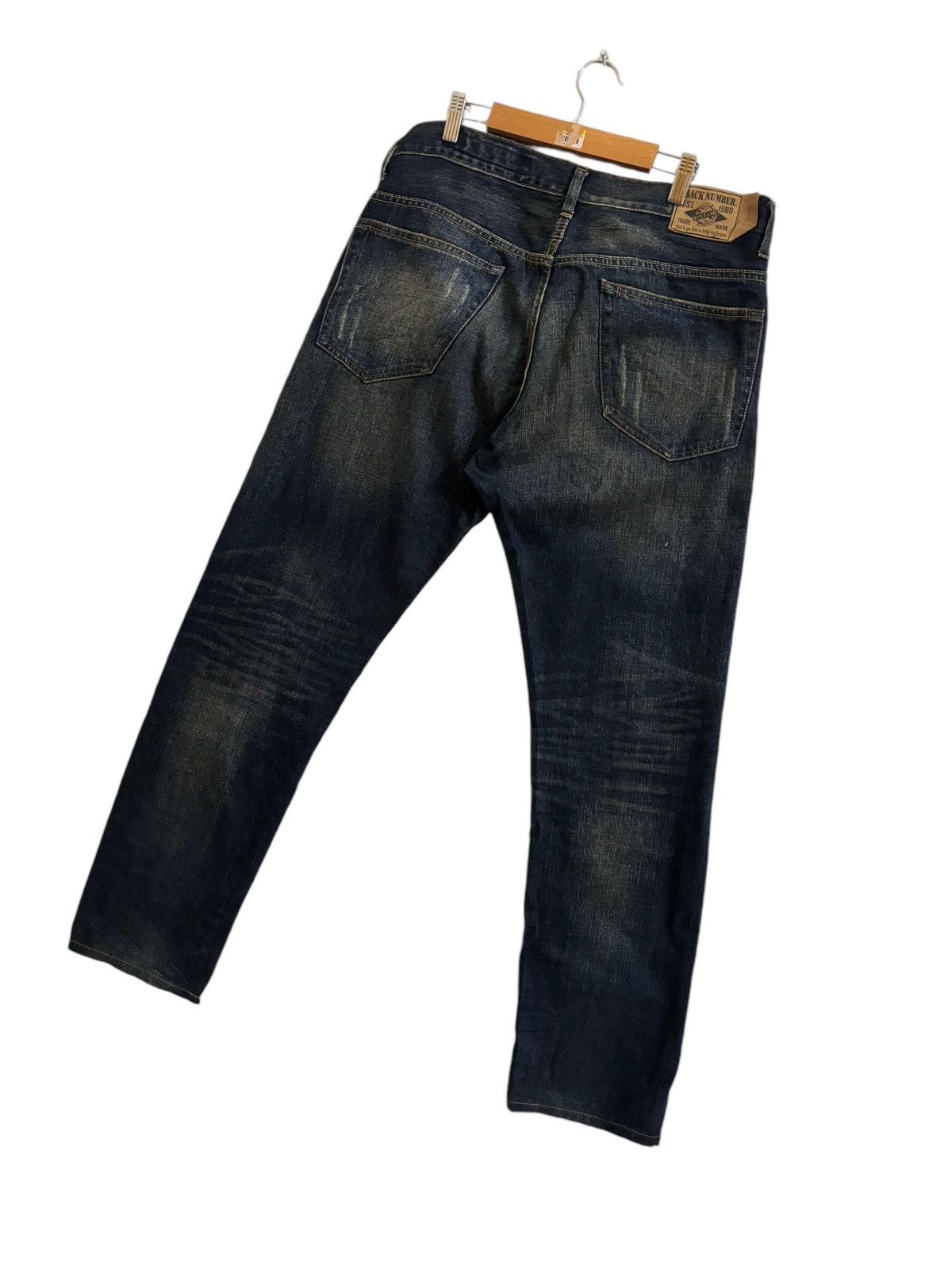 If Six Was Nine × Japanese Brand JAPANESE BRAND BACK NUMBER DISTRESSED DENIM MADE IN JAPAN Size US 34 / EU 50 - 1 Thumbnail