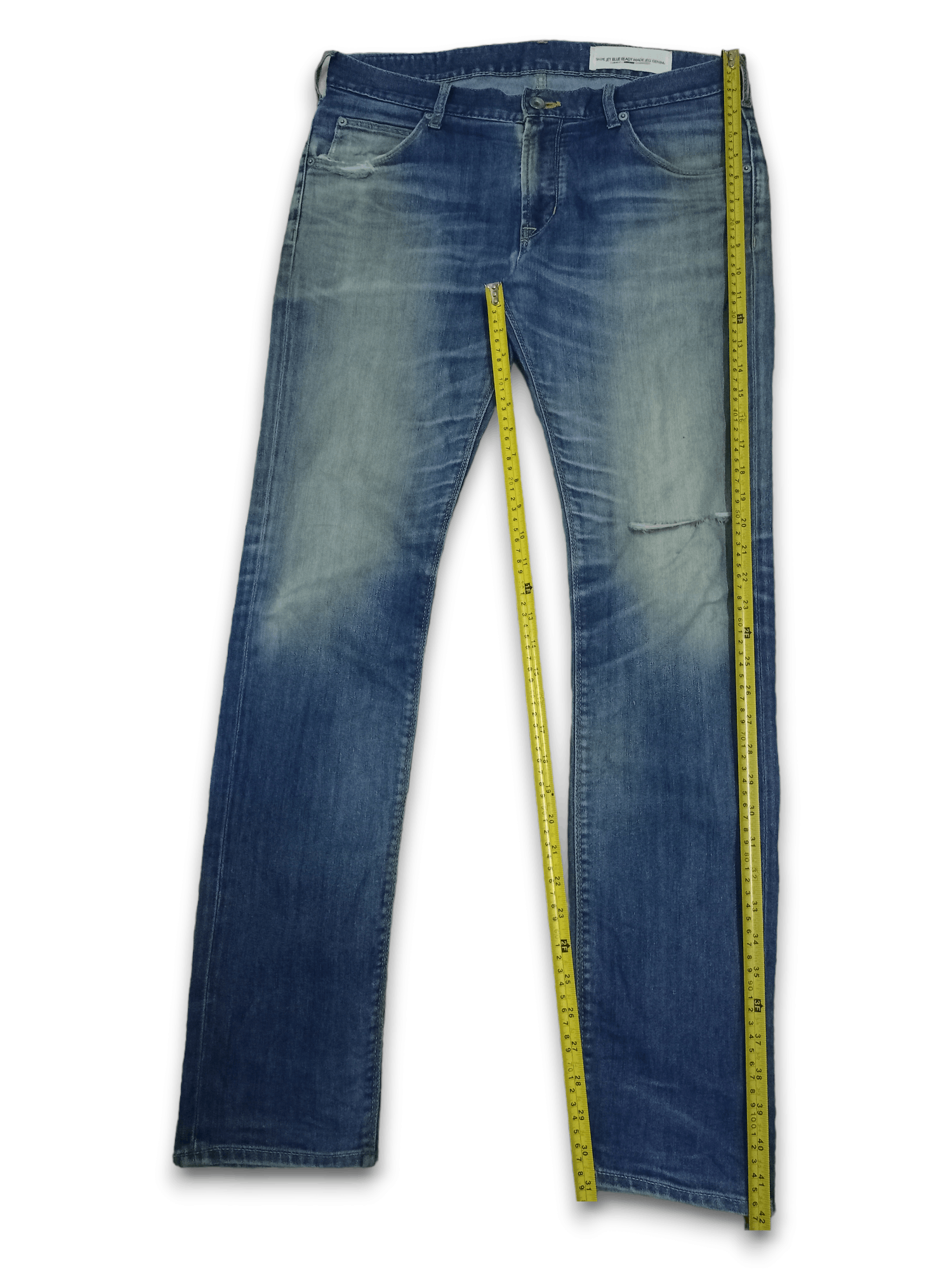 Japanese Brand × Ships Jet Blue Vintage Ships Jet Blue Blue Wash Distressed Jeans 34x31 Size US 34 / EU 50 - 9 Thumbnail