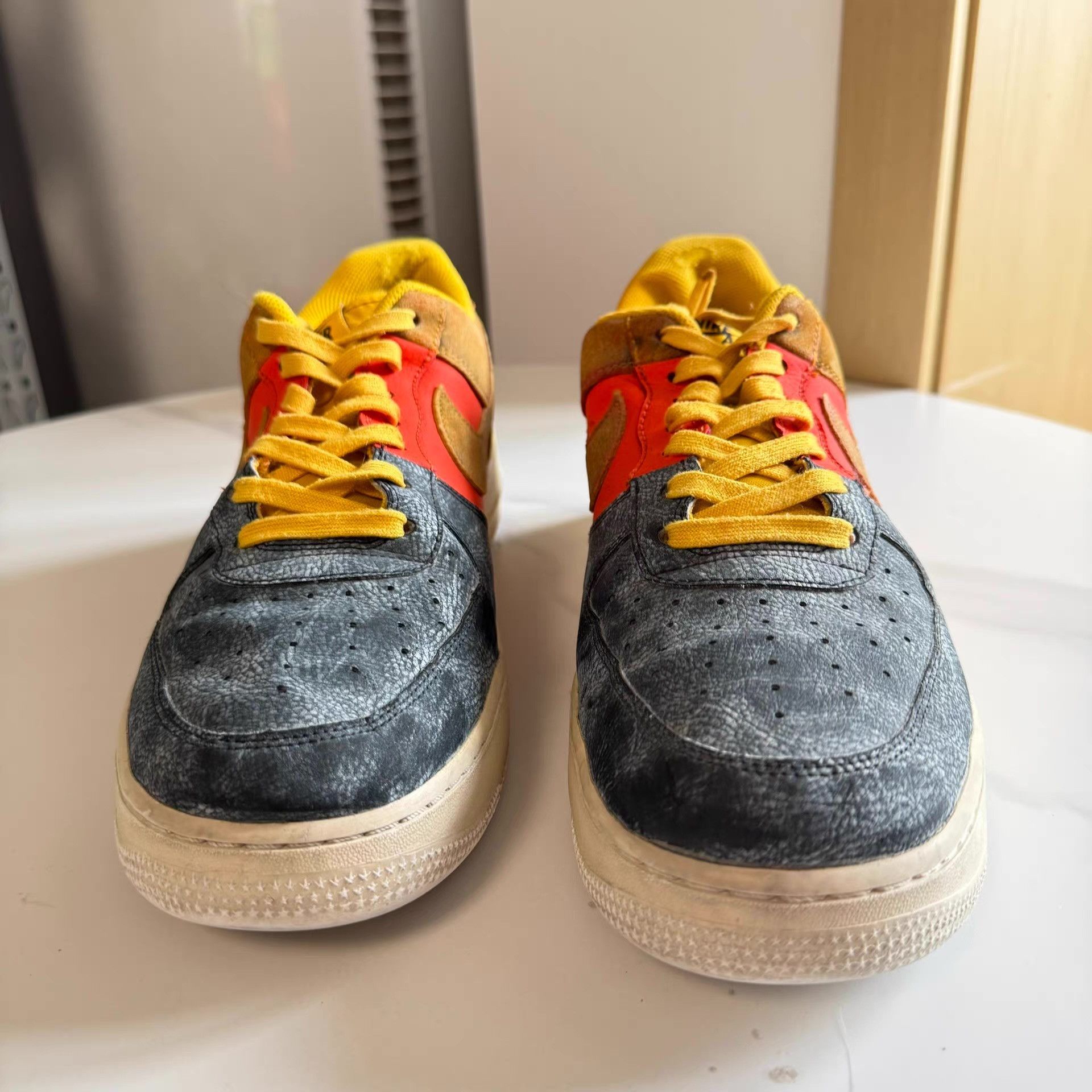 Nike Nike Air Force 1, yellow orange gray color block Q10 Size US 13 / EU 46 - 2 Thumbnail