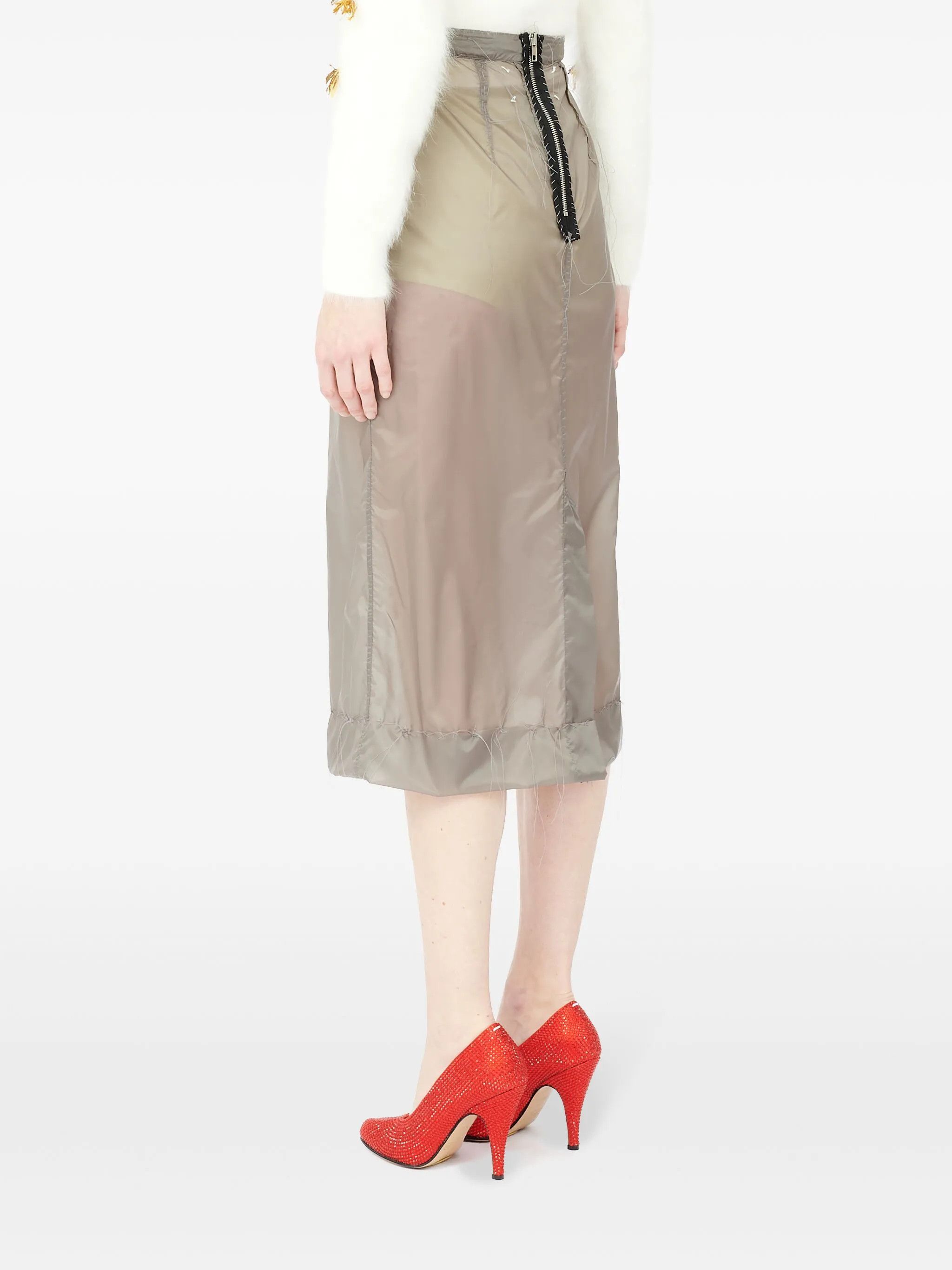 Maison Margiela o1w1db11225 Inside Out Four-stitch Skirt in Charcoal Grey Size 26" / US 2 / IT 38 - 5 Thumbnail