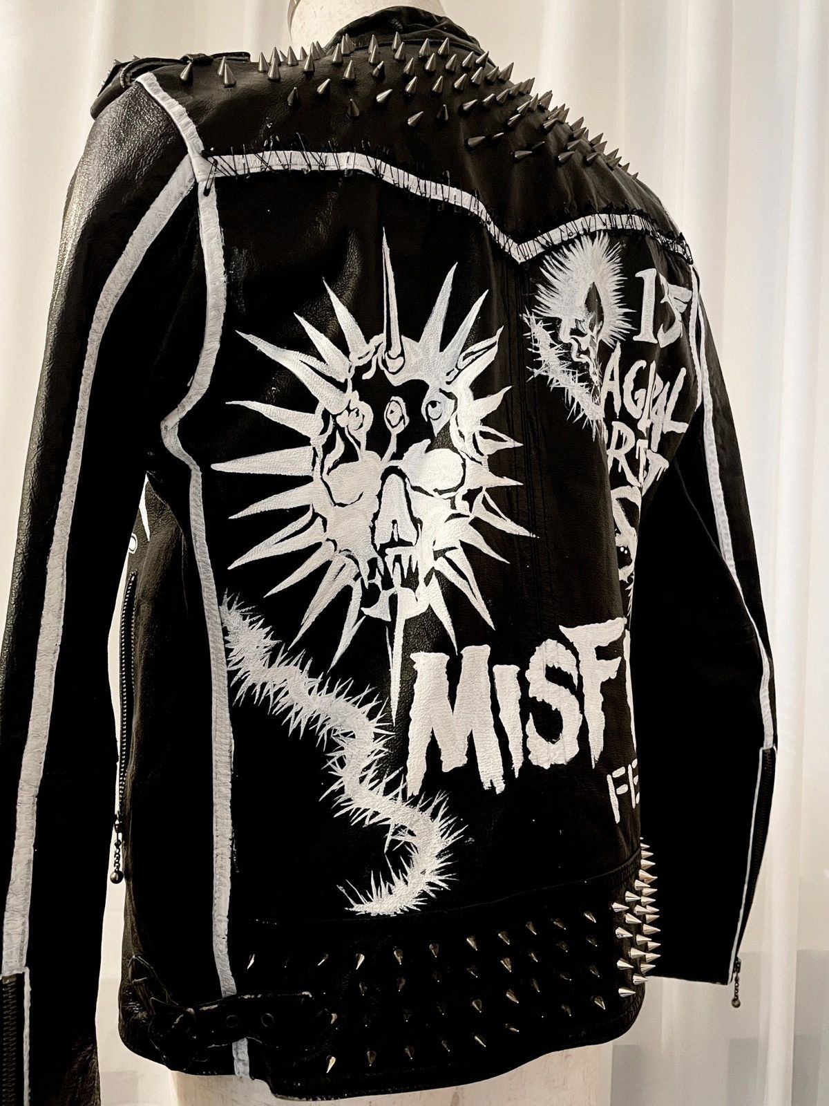 Other 1 of 1 Hand Painted Custom Studded Leather Jacket/Punk Size US S / EU 44-46 / 1 - 4 Thumbnail
