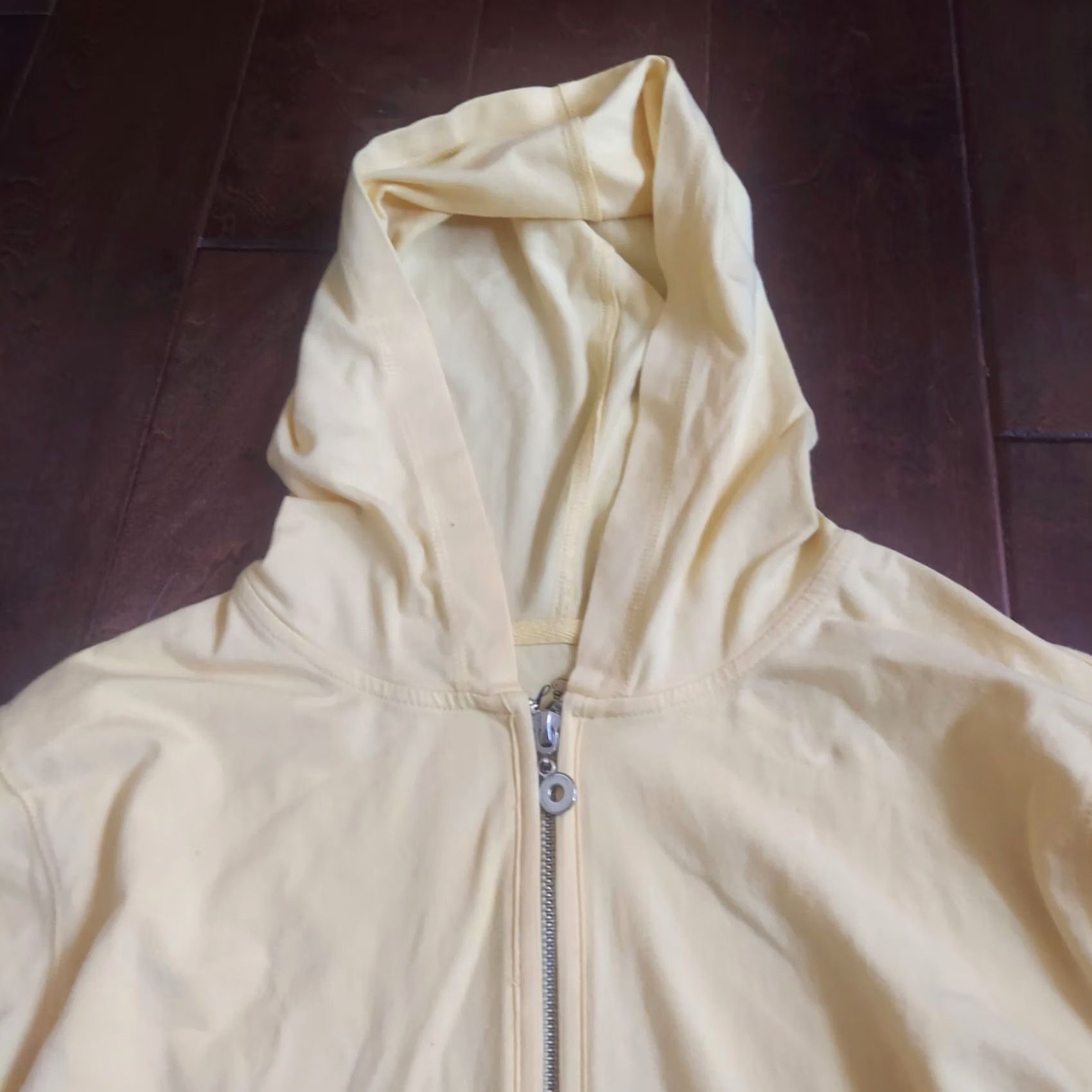 Vintage Style&co. Women's Yellow Full Zip Hooded Pockets Jacket Shirt Size L / US 10 / IT 46 - 6 Thumbnail