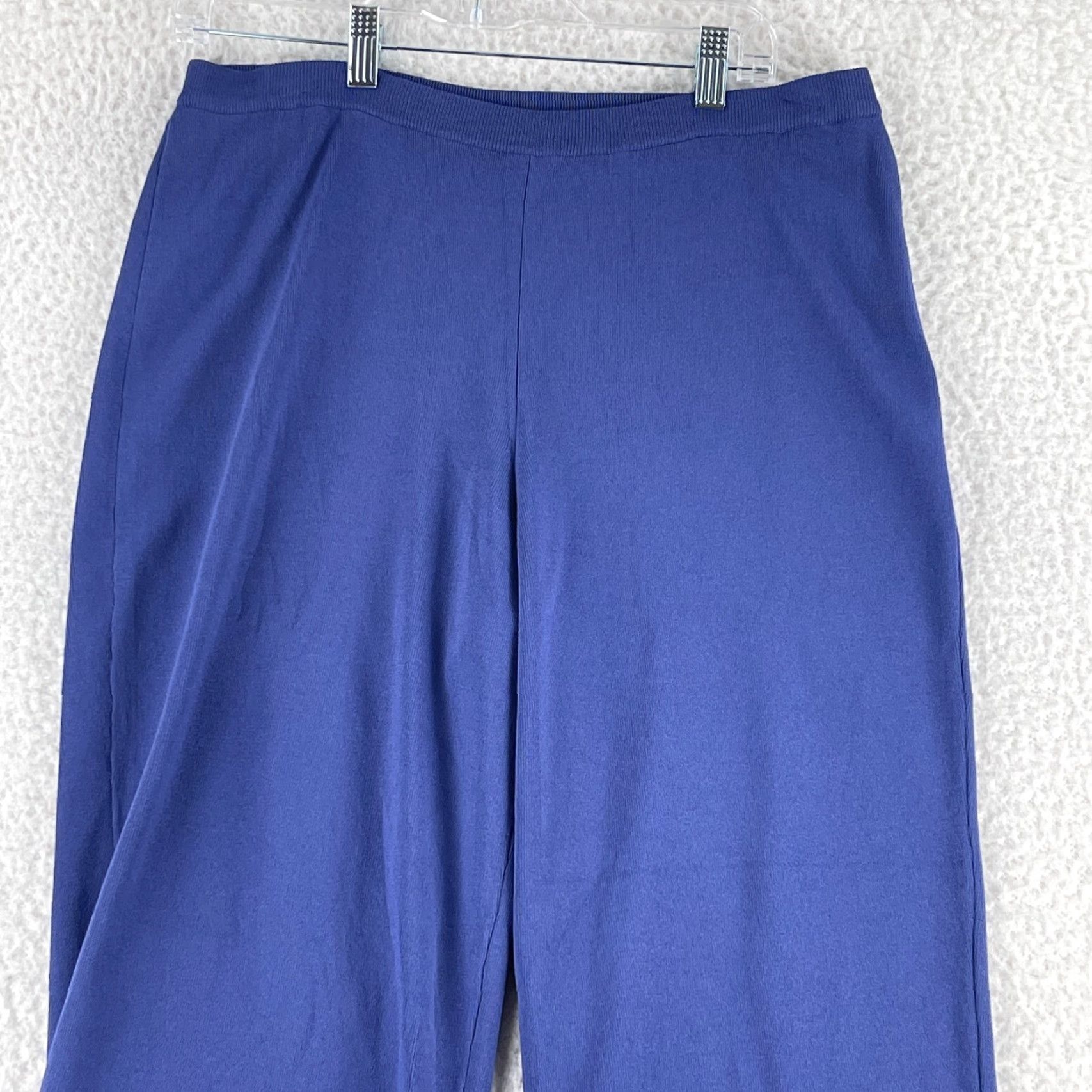 Vintage Chico's Purple Pull On Straight Leg Pants Womens Large Elastic Waist High-Rise" Size 36" / US 14 / IT 50 - 2 Thumbnail