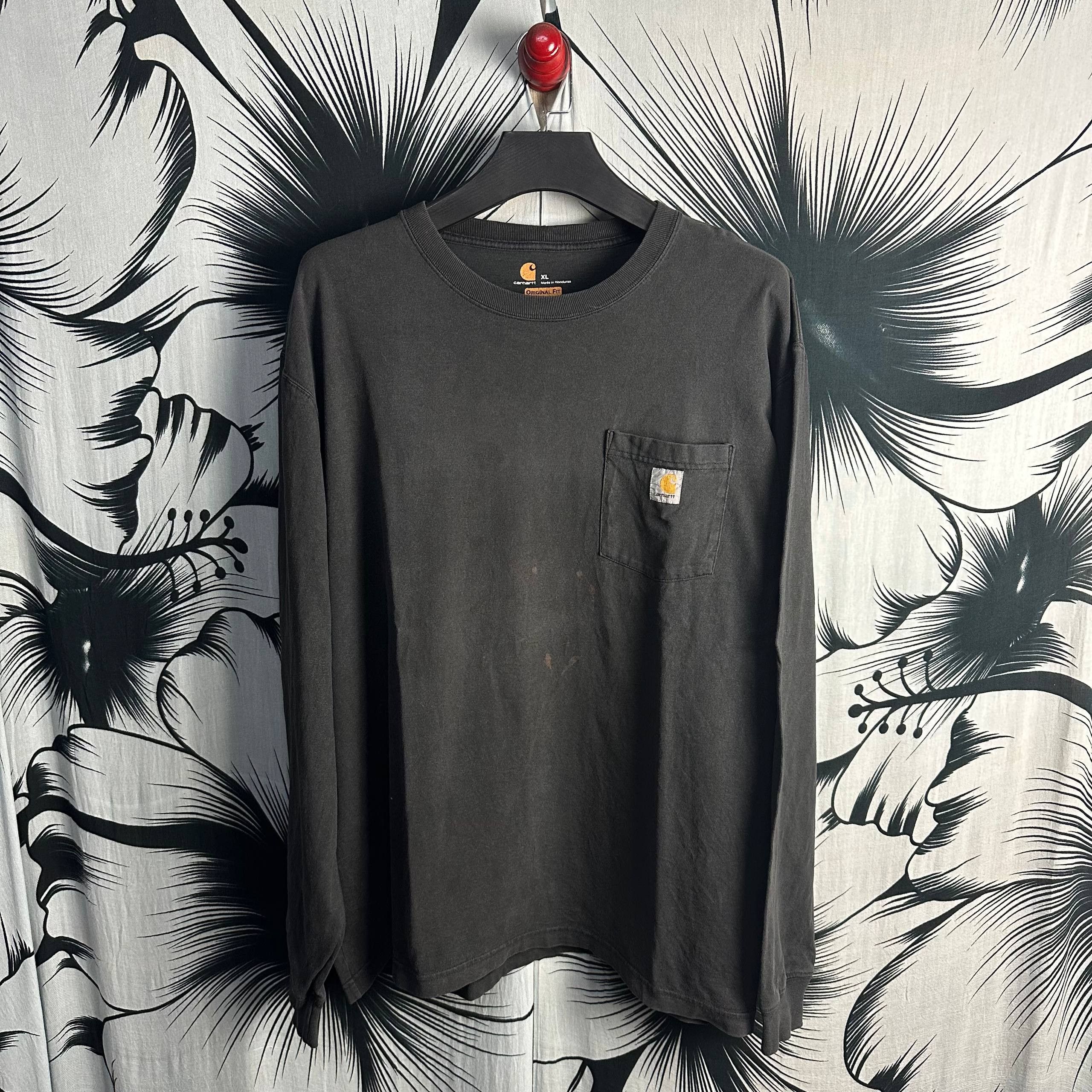 Vintage Vintage Carhartt Natural Sun Faded L/S Pocket T-Shirt Size US XXL / EU 58 / 5 - 1 Thumbnail