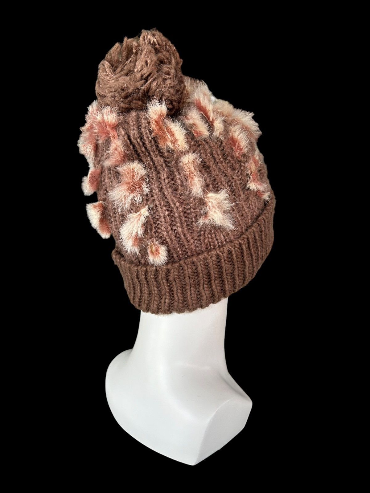 Japanese Brand × Kapital × Vintage Japanese Style Rare Knitt Fur Beanie Hats 🎌☠️ Size ONE SIZE - 3 Thumbnail