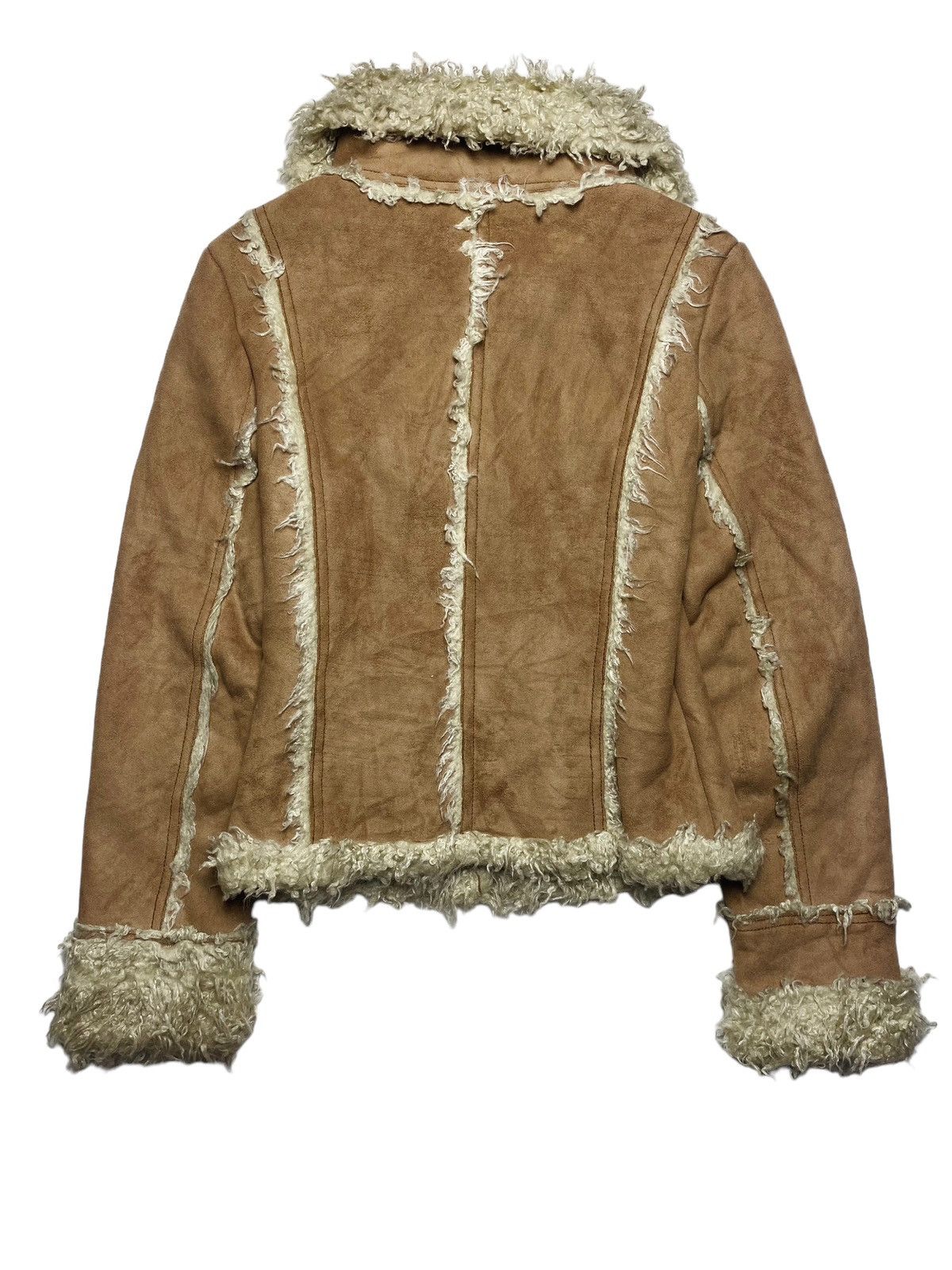 If Six Was Nine 2000s Ozoc - Fuzzy Sherpa Suede Jacket Size M / US 6-8 / IT 42-44 - 2 Thumbnail