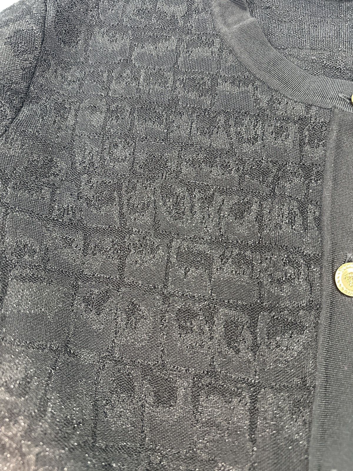 Versace New Authentic Runway Versace croc-jacquard cropped cardigan Size 3XL / US 20-22 - 8 Thumbnail