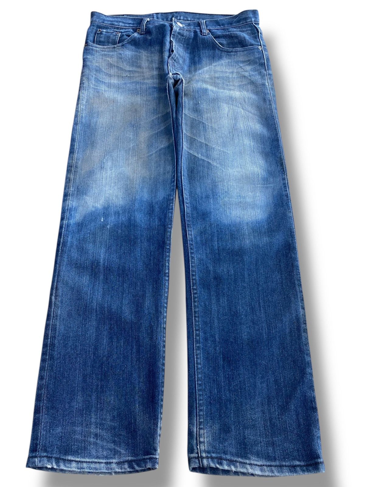 Japanese Brand Japanese Brand Mud Wash Whiskered Style Straight Leg Jeans Size US 34 / EU 50 - 1 Thumbnail