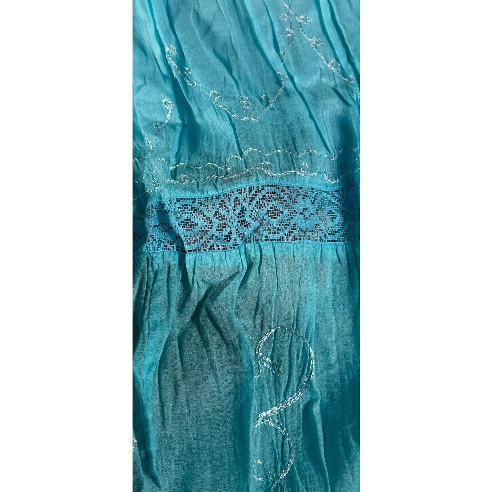 Other Tokyo Denim Bank Skirt Medium Boho Cottagecore Embroidered Size 29" - 3 Thumbnail