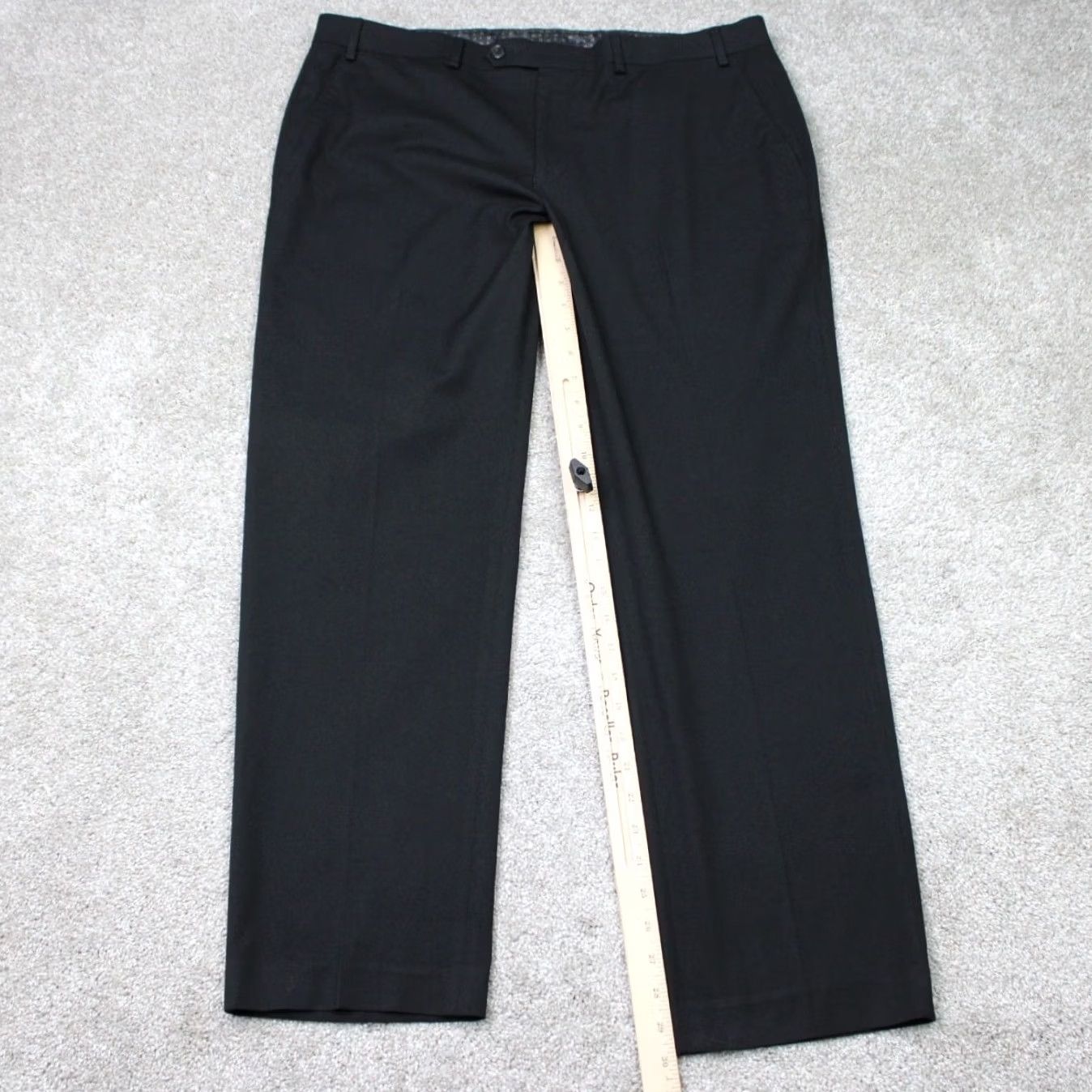 Ralph Lauren LAUREN Ralph Lauren Pants Mens 38x30 Black Flat Front Polyester/Rayon Stretch Dress Pants Regular Men Side Pocket Zipper Button CKV Size US 38 / EU 54 - 2 Thumbnail