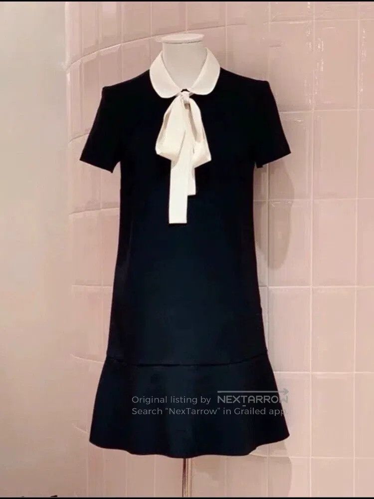 Valentino Valentino Doll neck bow ruffled short sleeve dress Size S / US 4 / IT 40 - 1 Thumbnail