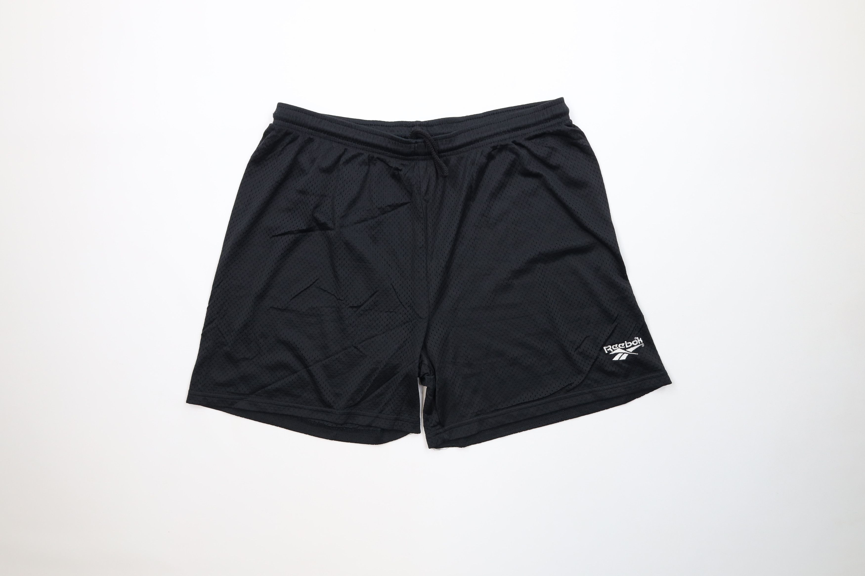 Reebok Vintage 90s Reebok Above Knee Mesh Shorts Black Polyester Size US 34 / EU 50 - 1 Thumbnail
