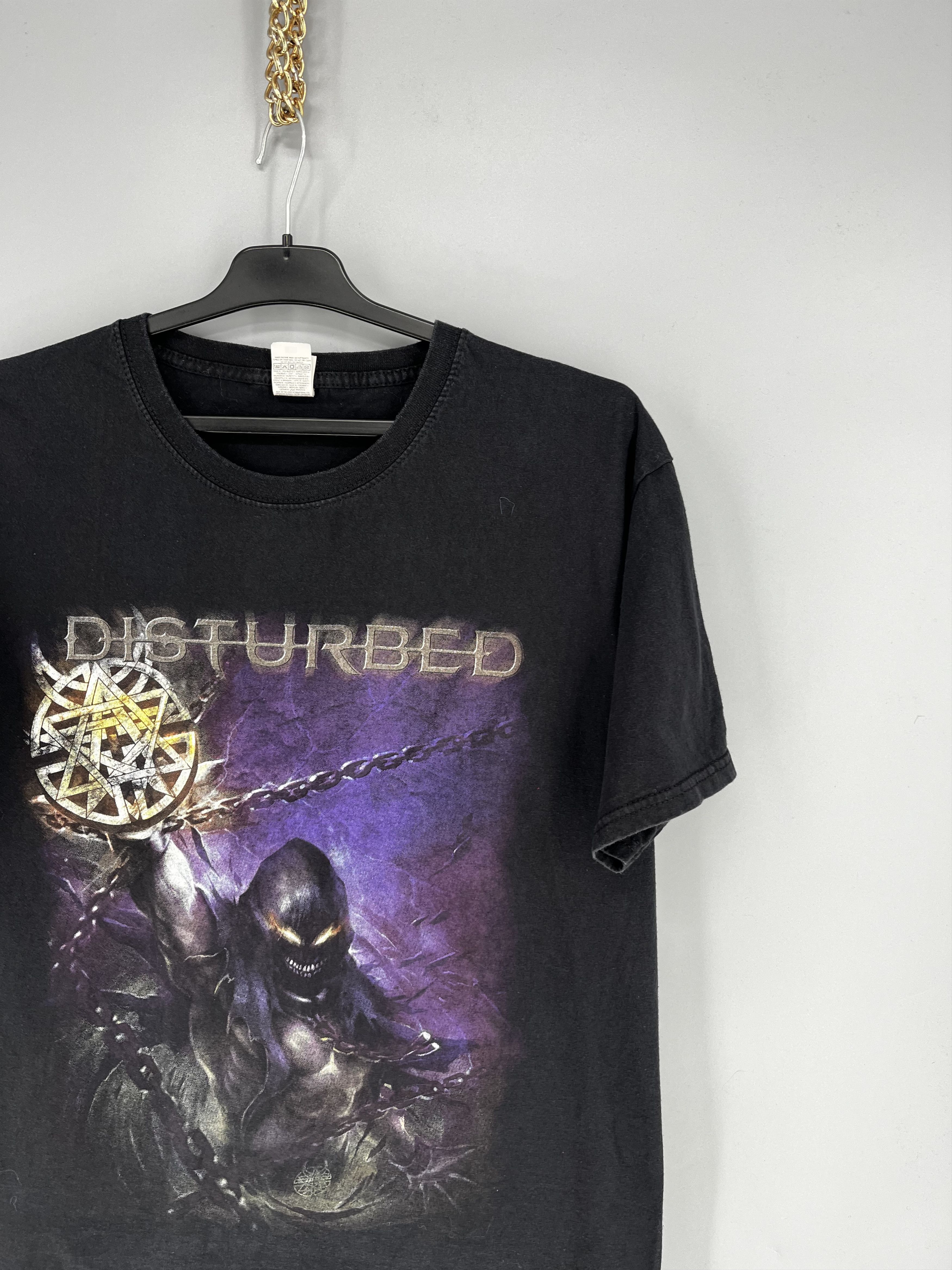 Band Tees Vintage Y2K Disturbed Metal Band Grunge Faded Double Sided Size US L / EU 52-54 / 3 - 5 Thumbnail