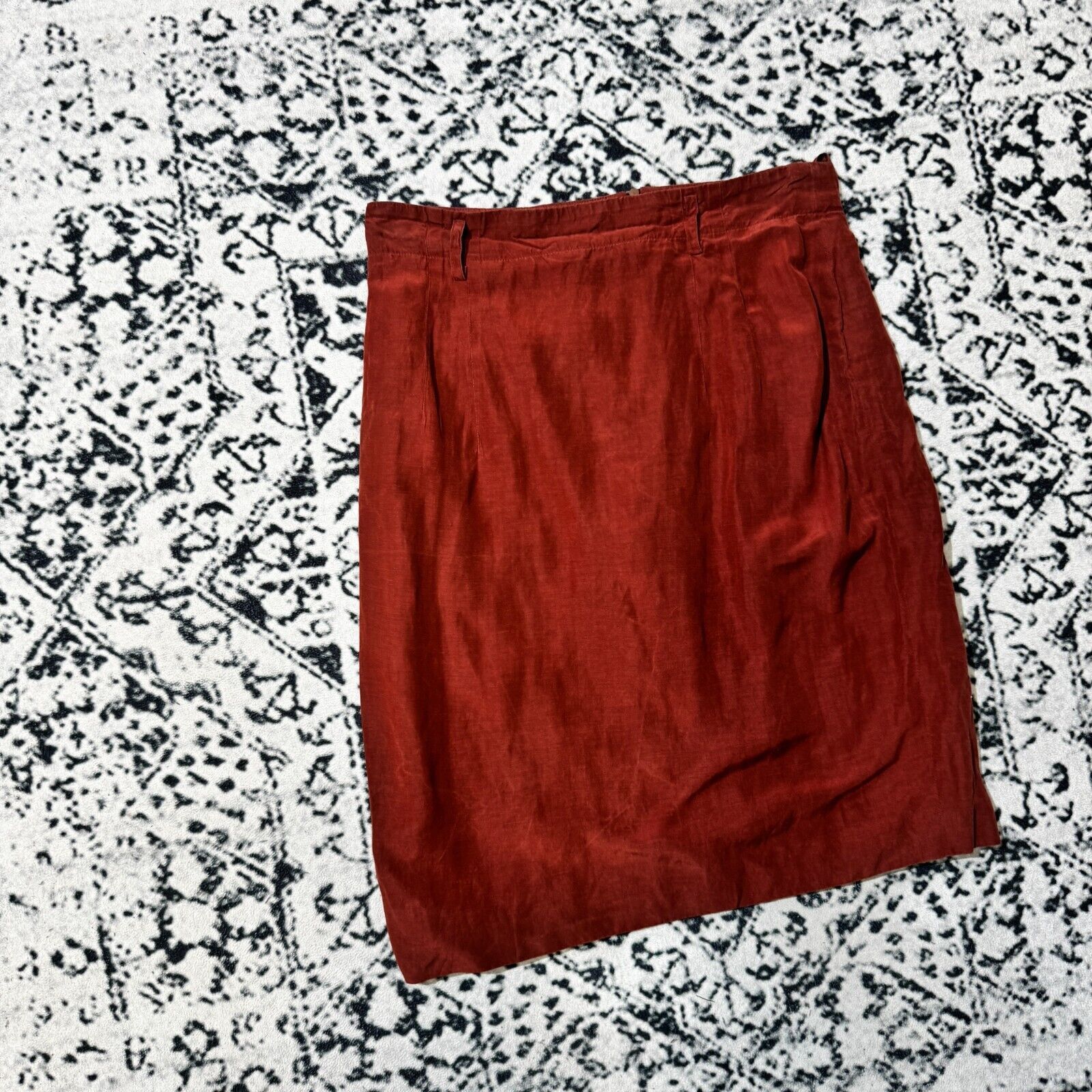 Jil Sander × Vintage Vintage Jil Sander Red Linen Silk Skirt Size 42 IT Runway Size 30" / US 8 / IT 44 - 3 Thumbnail