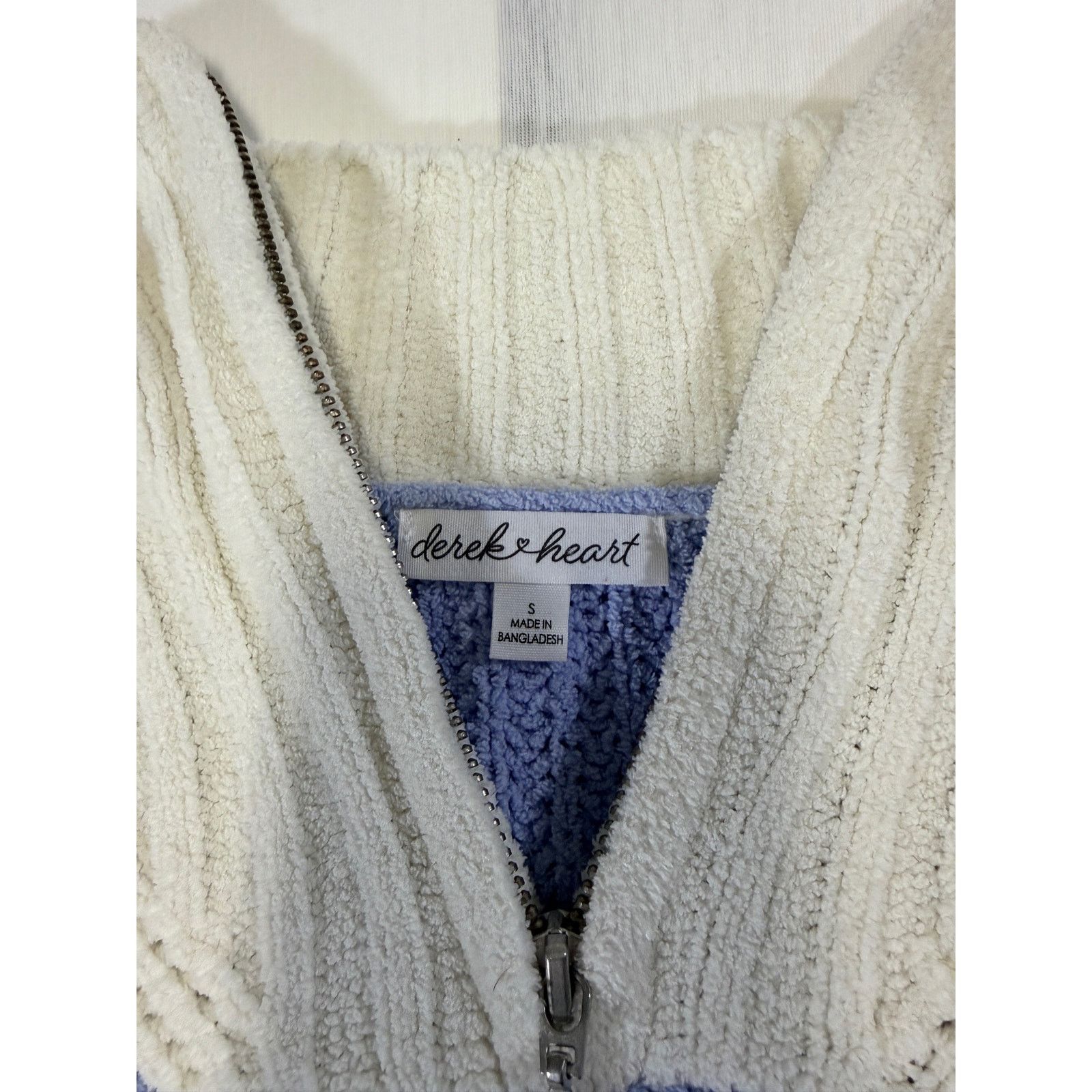 Other Derek Heart Women’s Blue & Cream Quarter Zip Sweater Size S / US 4 / IT 40 - 3 Thumbnail