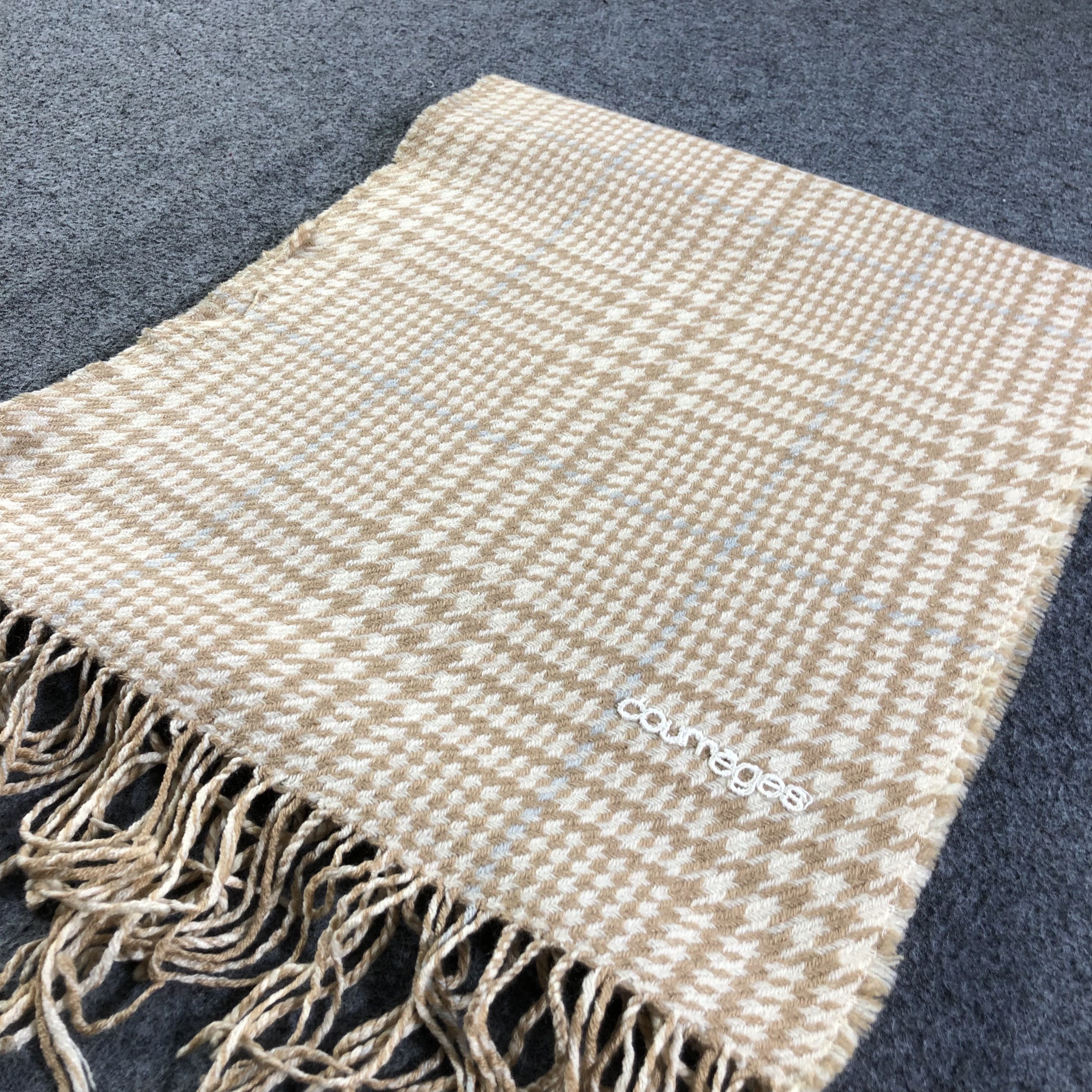 Courreges Courreges Houndstooth Cashmere Scarf Muffler V1362 Size ONE SIZE - 3 Thumbnail