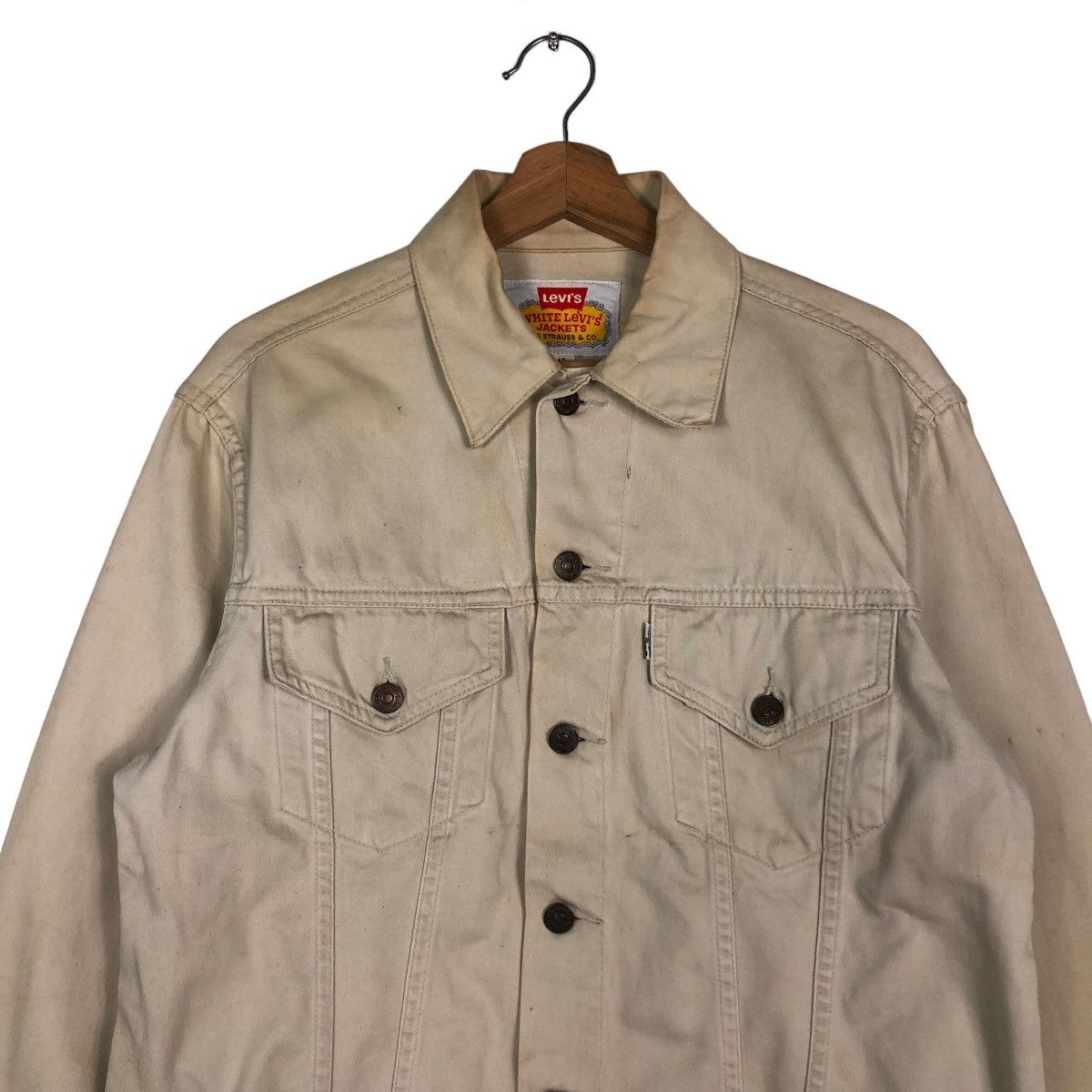 Japanese Brand Vintage White Levi’s Jacket Biker Cargo Multi Pocket Trucker Size US M / EU 48-50 / 2 - 3 Thumbnail