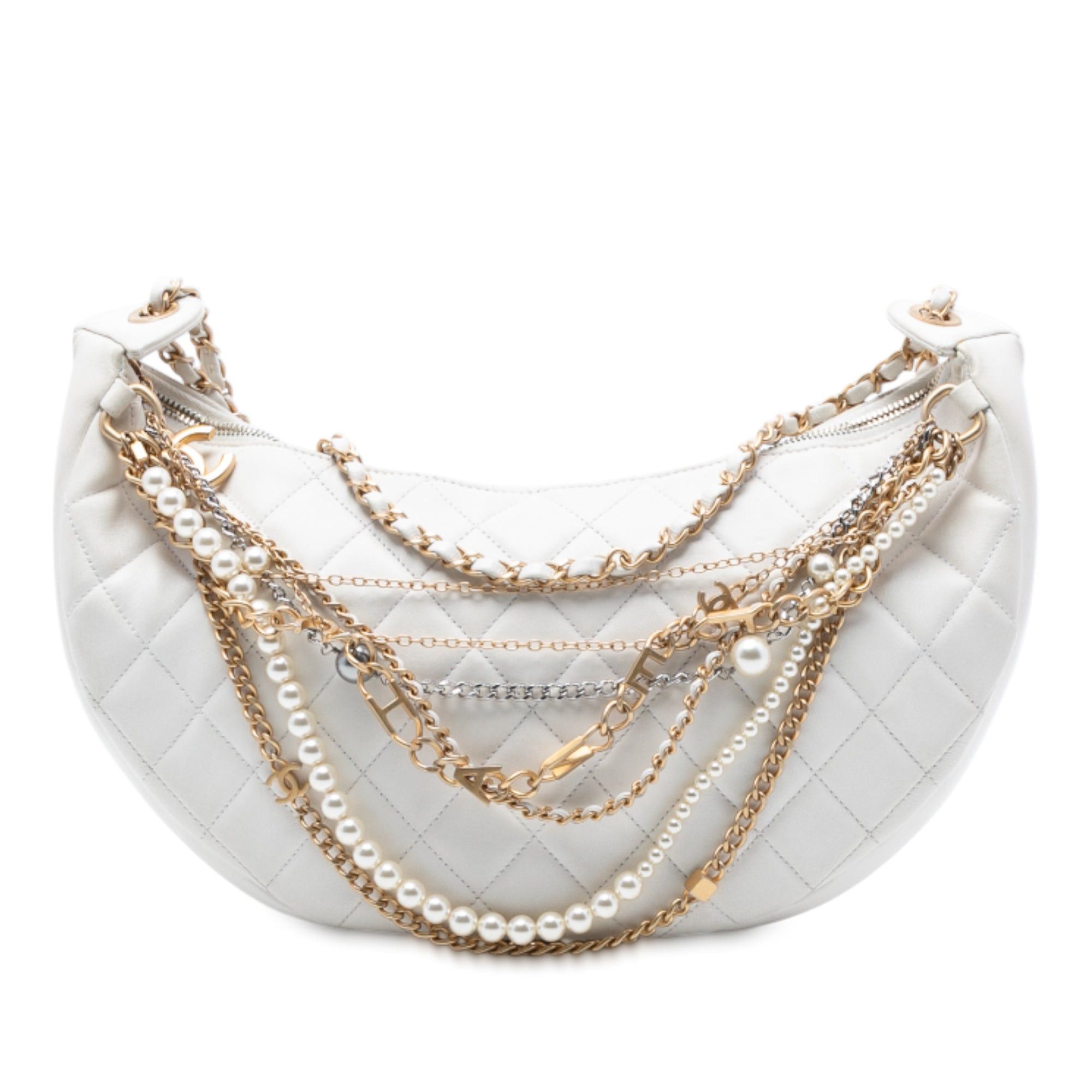 Chanel Quilted Lambskin All About Chains Hobo Size ONE SIZE - 1 Thumbnail