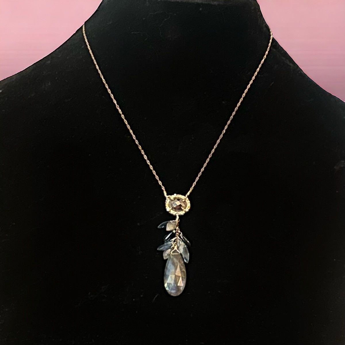 Alexis Bittar Alexis Bittar Swarovski and Labradorite cluster drop necklac Size ONE SIZE - 1 Thumbnail