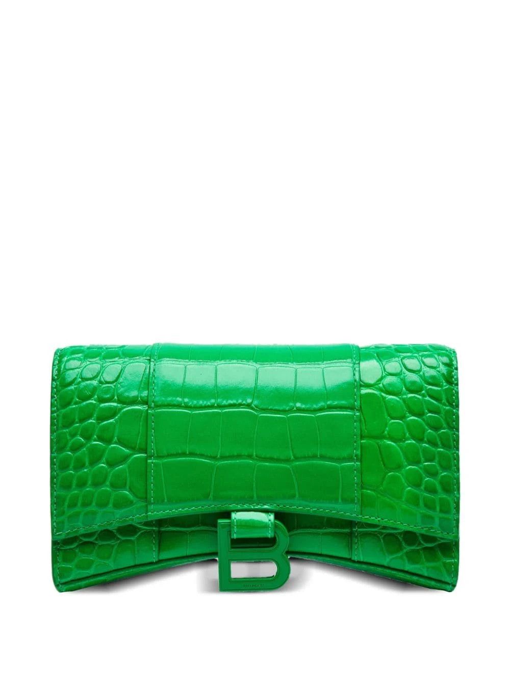 Balenciaga o1s1wg110824 Size: OS / Hourglass Wallet On Chain in Green Size ONE SIZE - 3 Thumbnail
