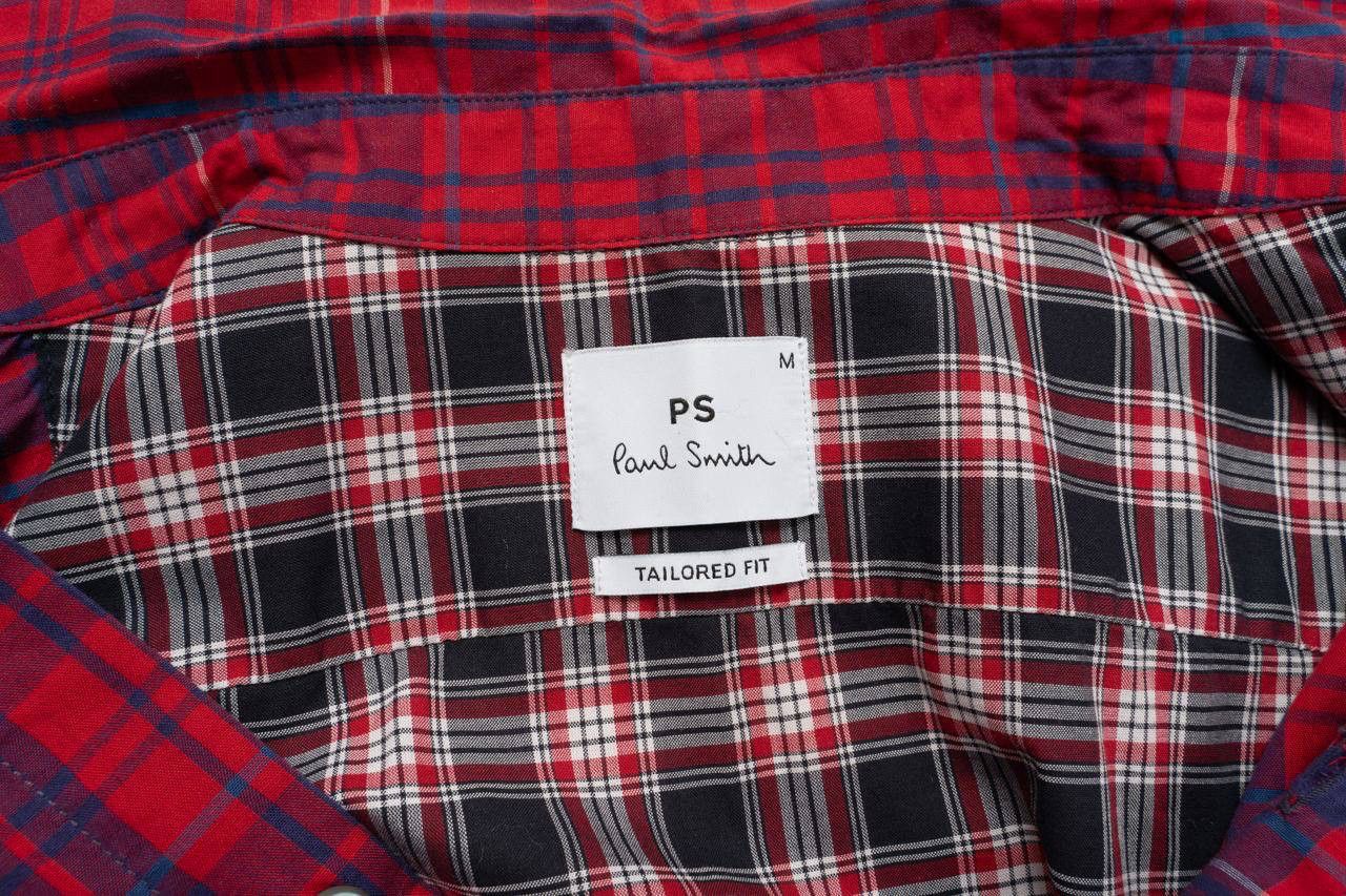 Paul Smith 🔵 PS PAUL SMITH Tailored Fit Checked Red Plaid Shirt Size US M / EU 48-50 / 2 - 21 Thumbnail