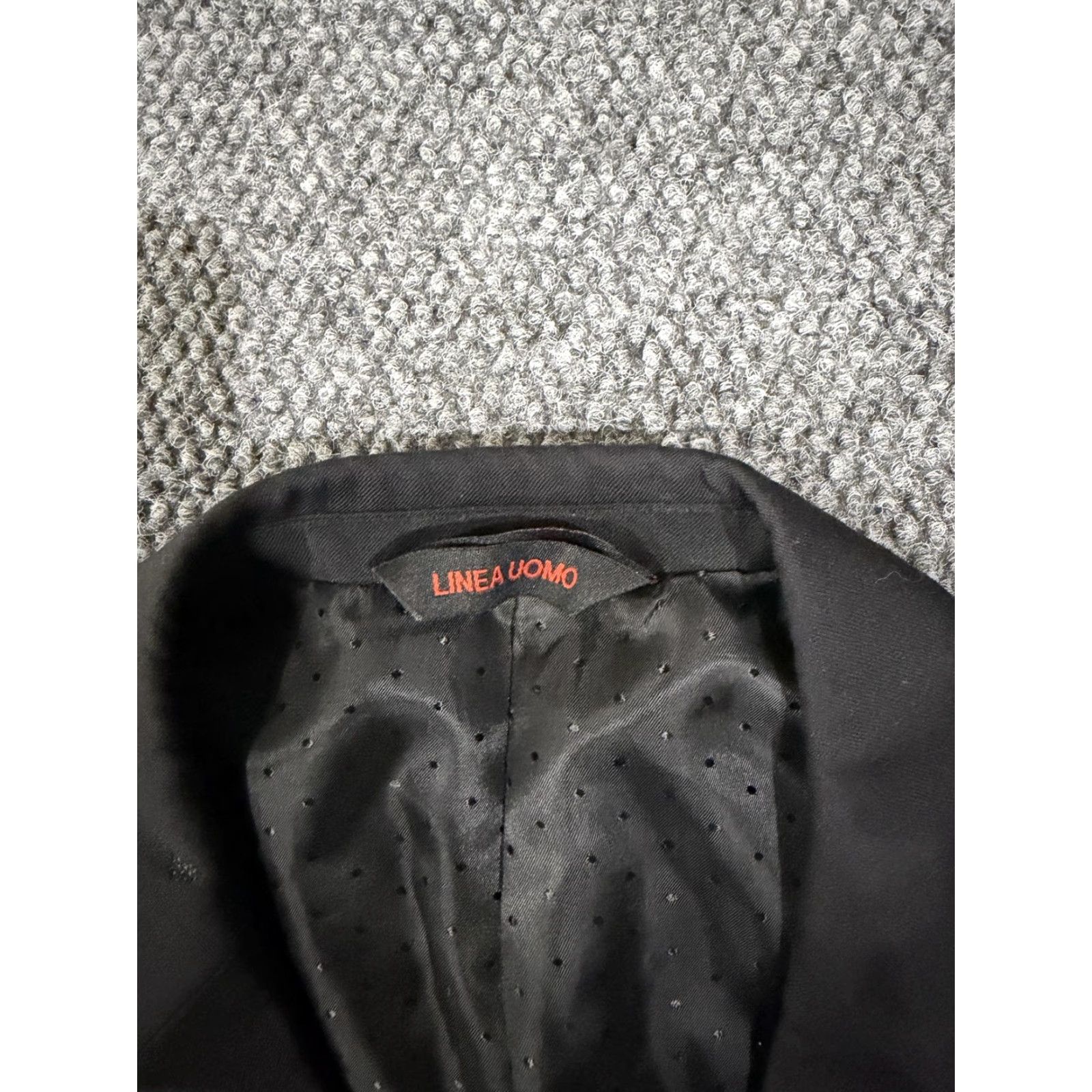 Vintage Linea Uomo Blazer Mens 44R Black 100% Wool Classic Fit Two-Button Notch Lapel Suit Jacket Size 44R - 6 Thumbnail